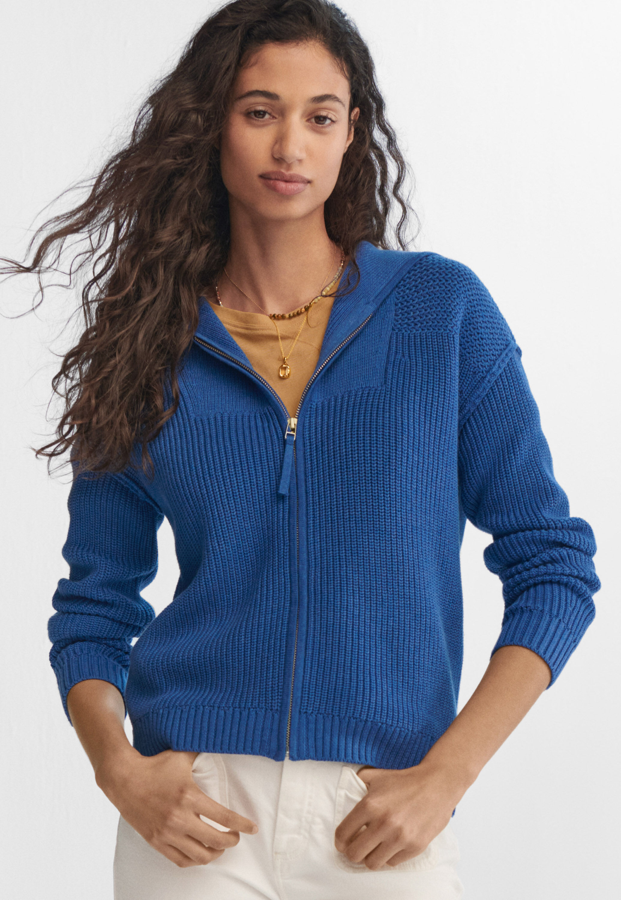 Lace-stitch sweater