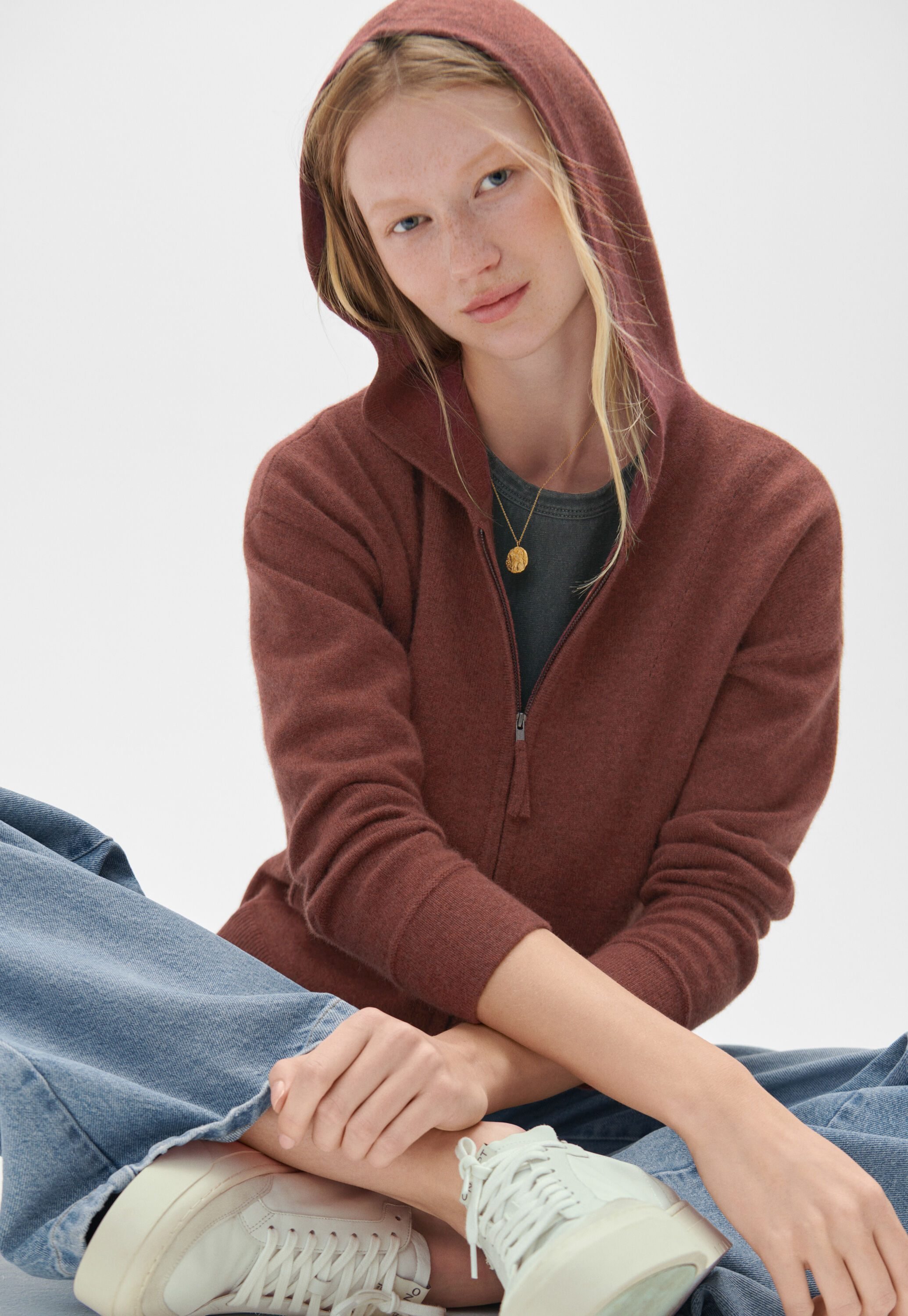 Lace-stitch sweater