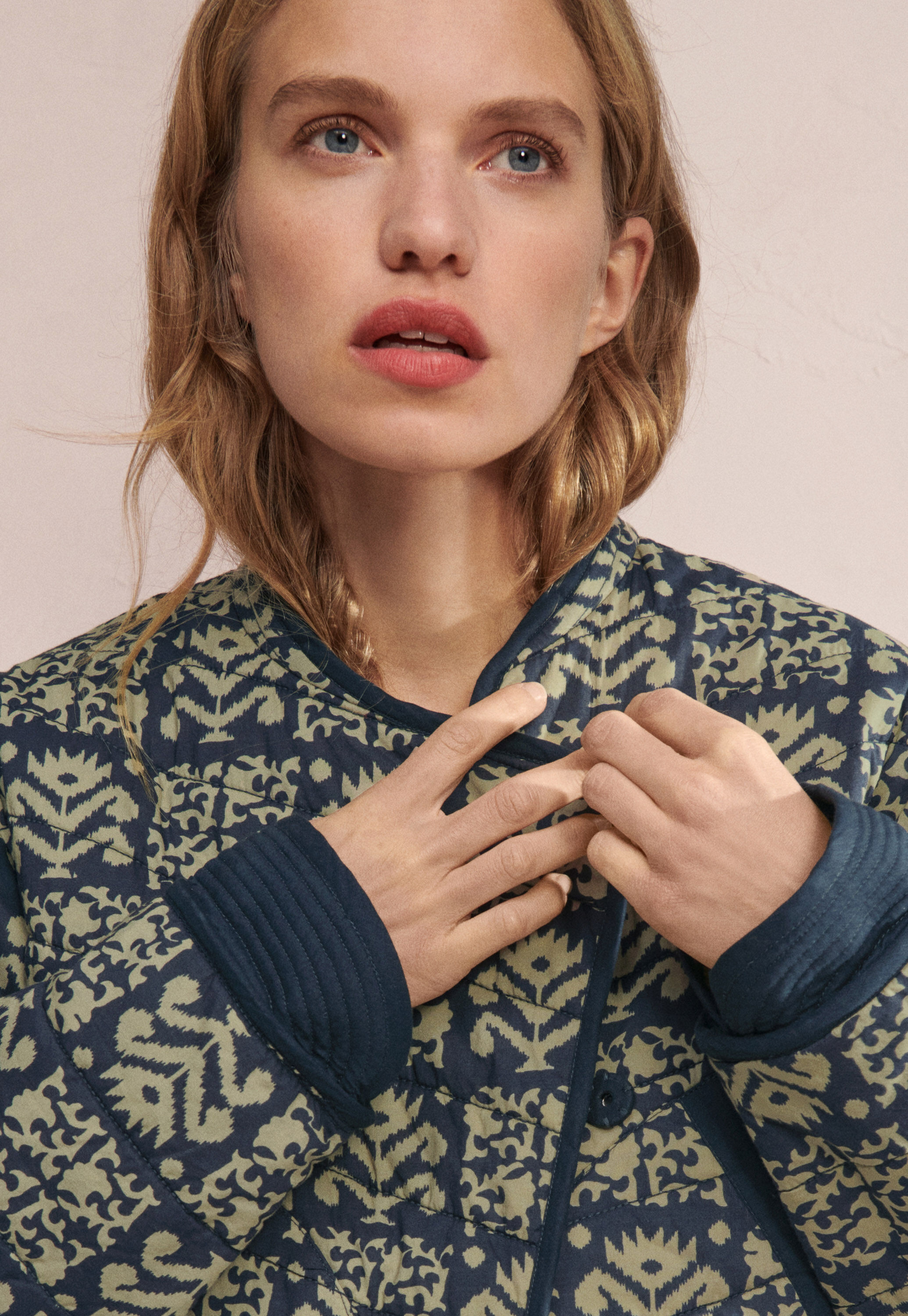 Quilted printed jacket