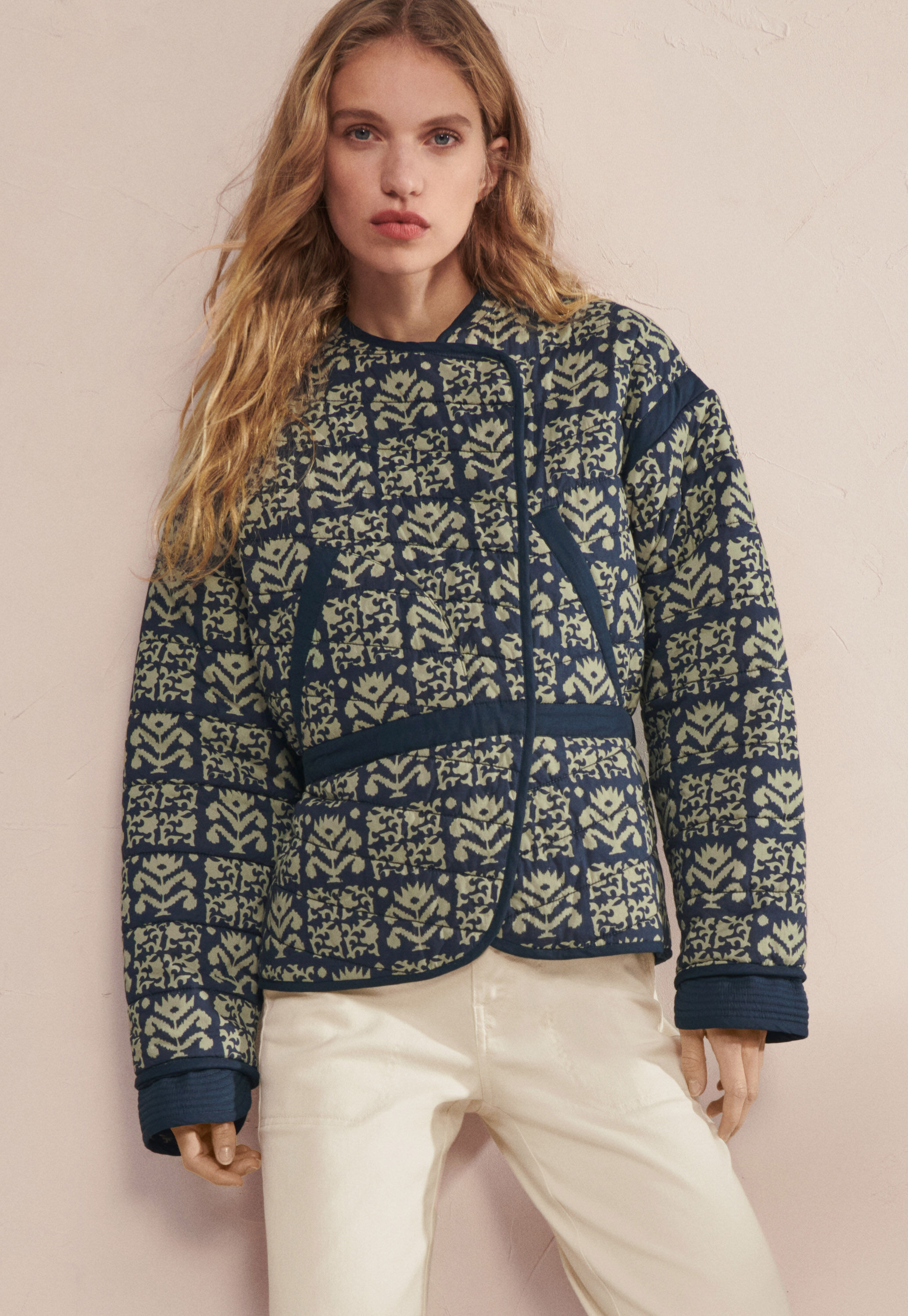 Quilted printed jacket