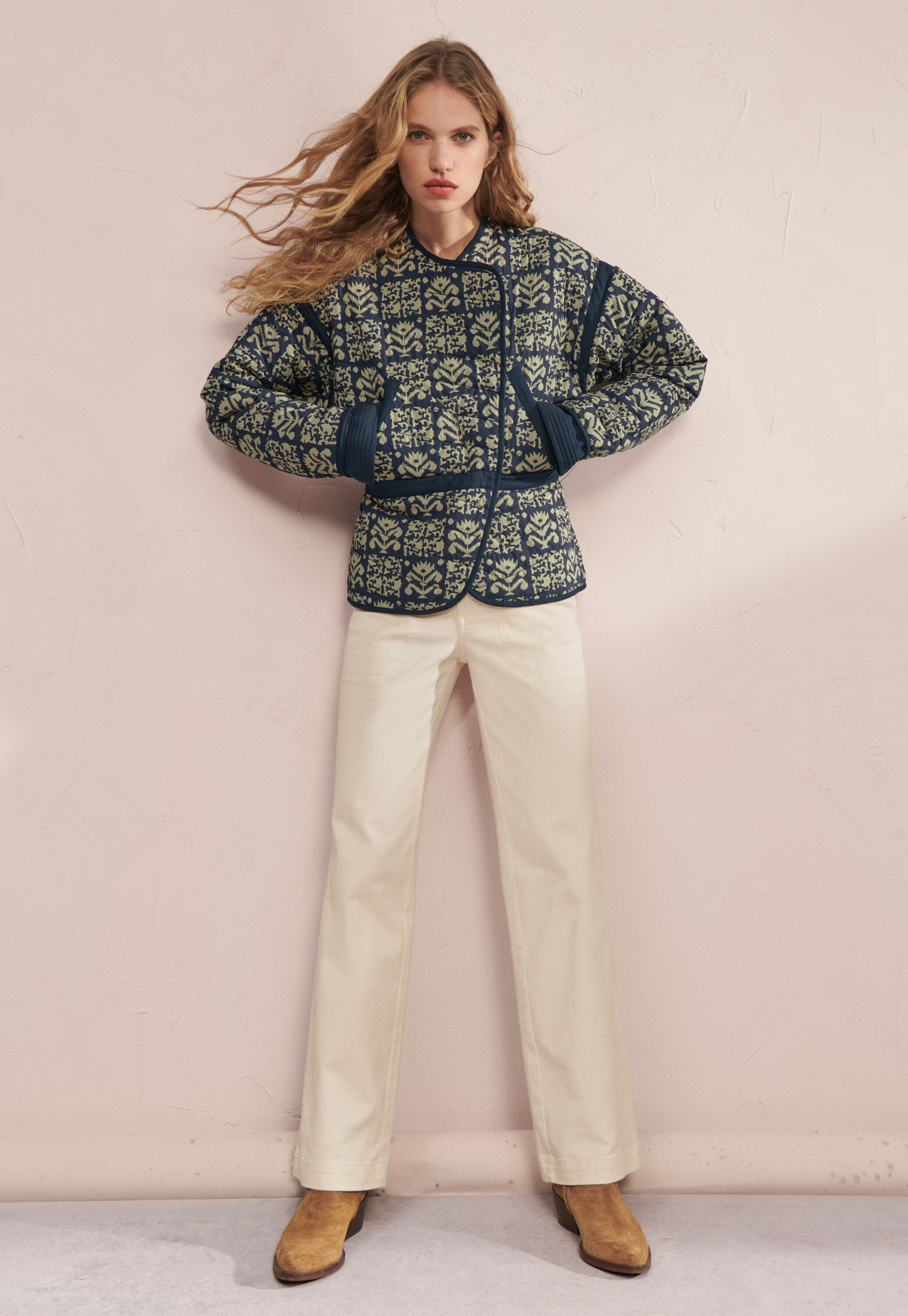 Quilted printed jacket