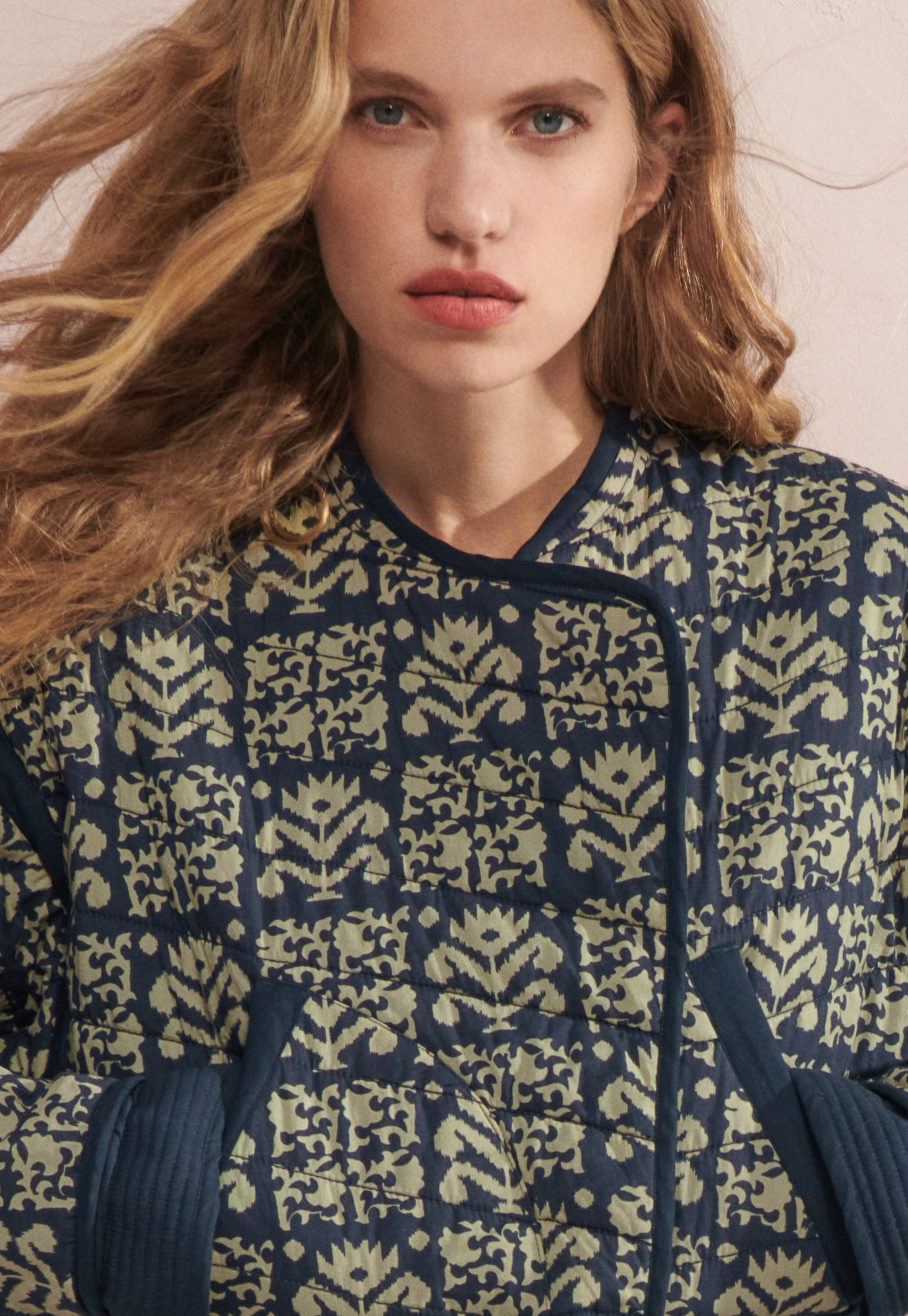 Quilted printed jacket