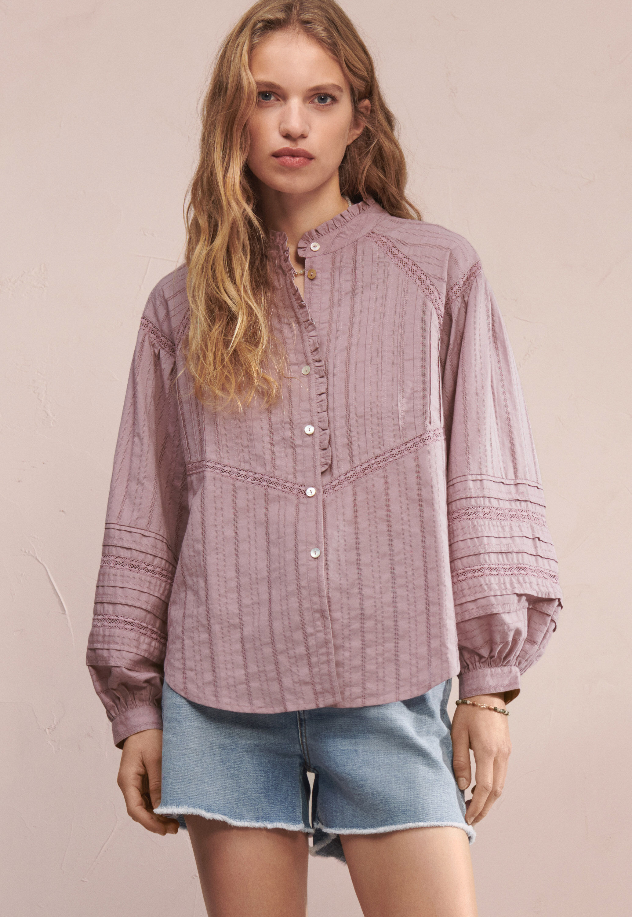 Tuck-detail blouse