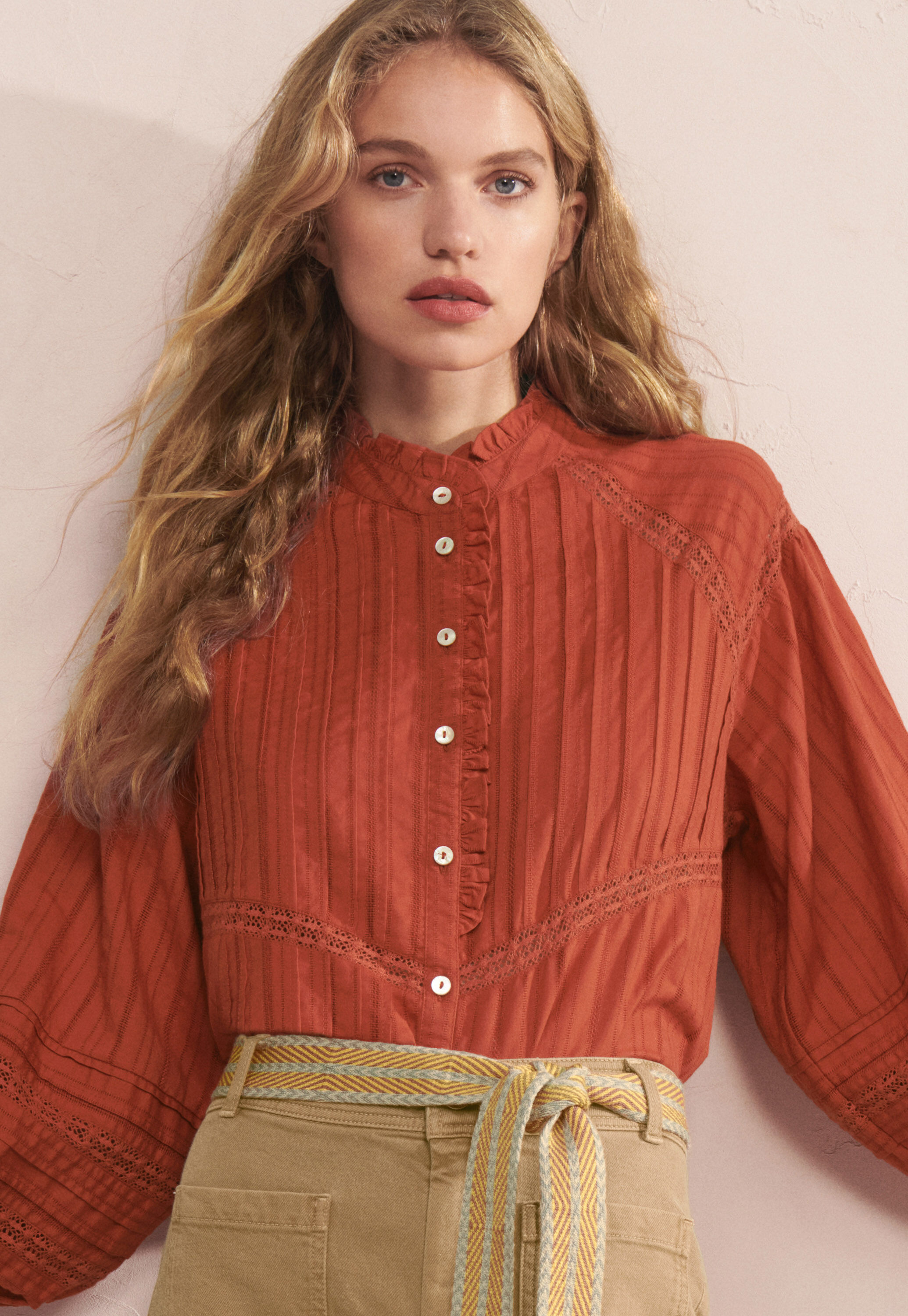Tuck-detail blouse