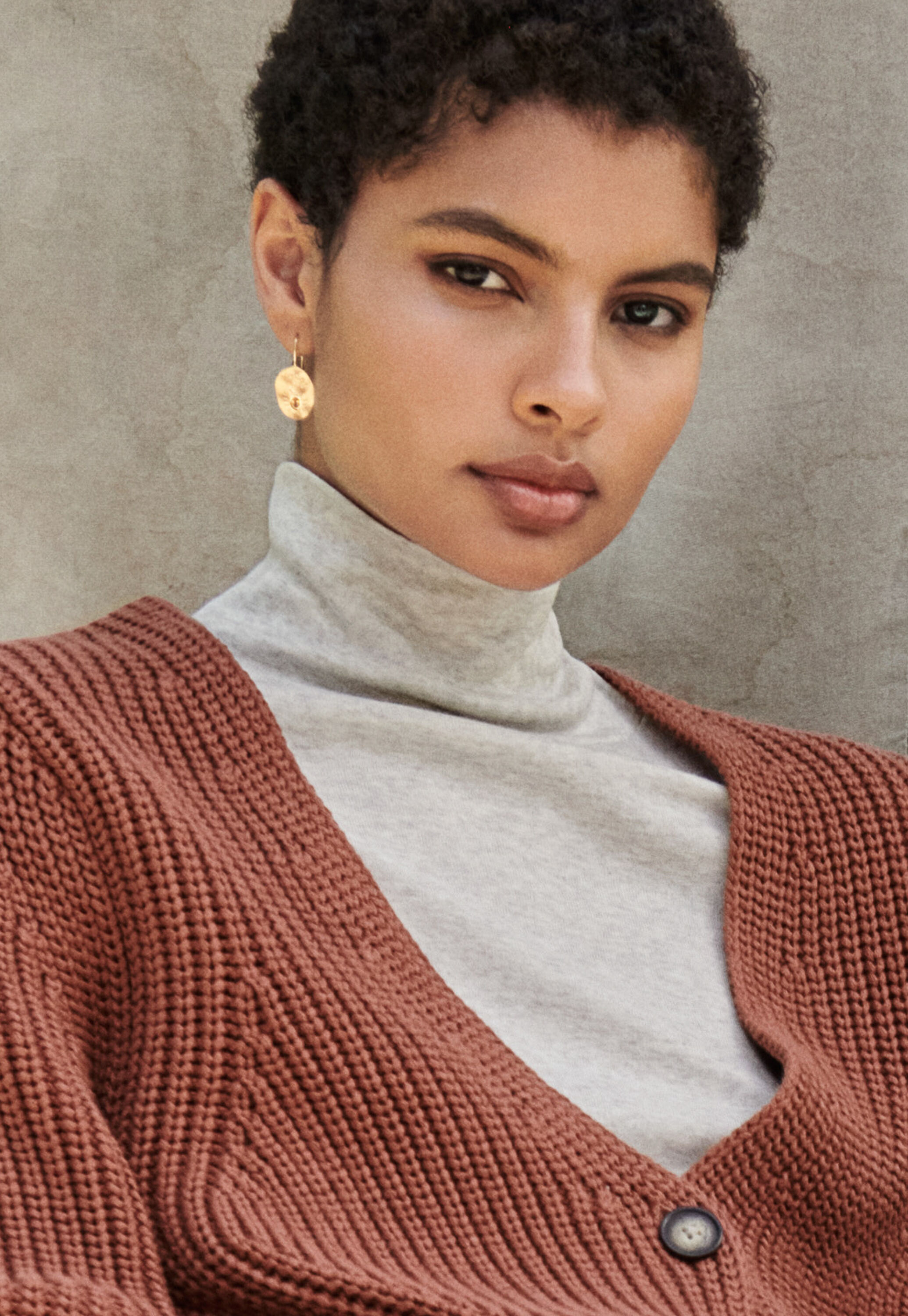 Orange sapphire earring