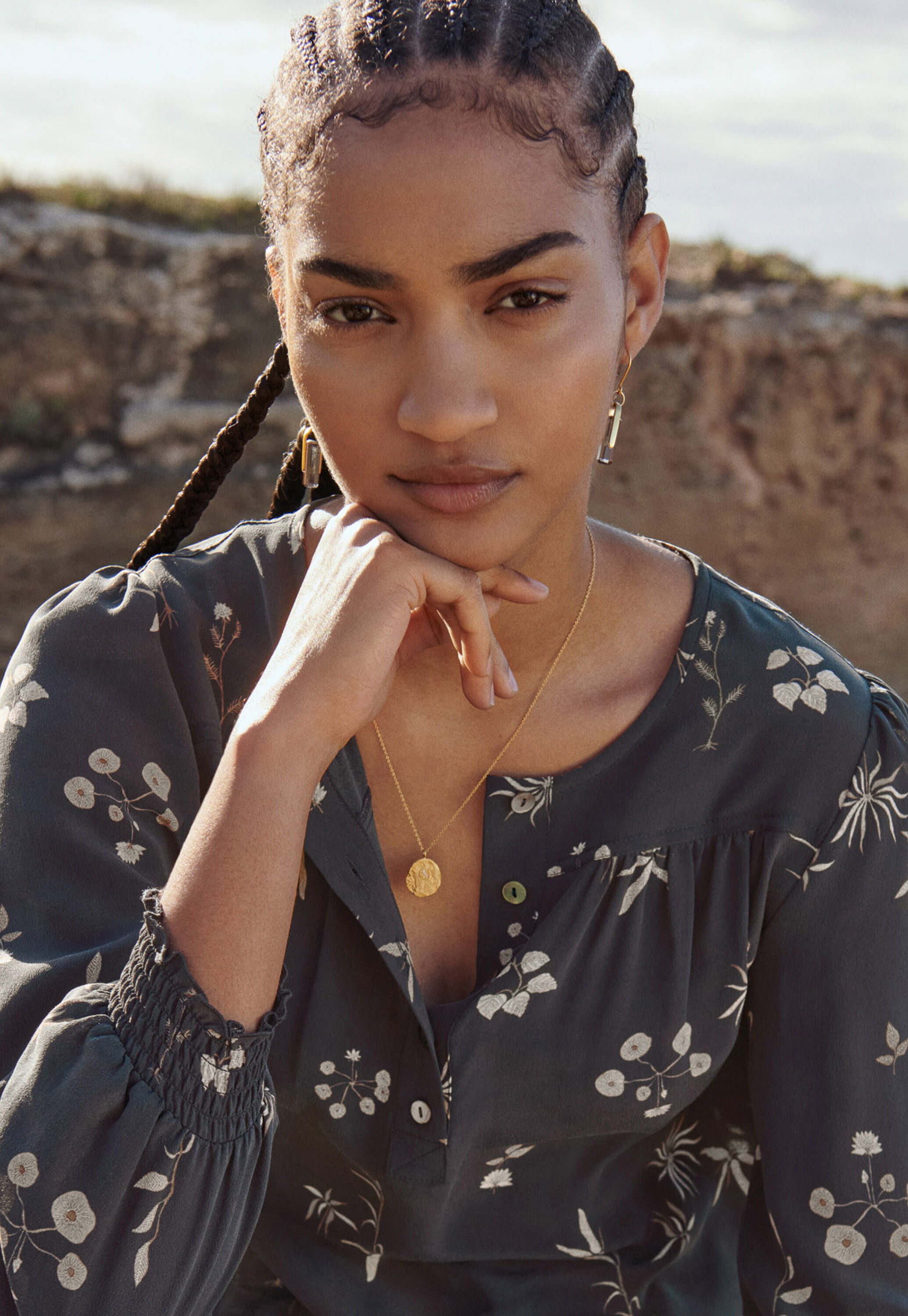 Glass-drop earrings
