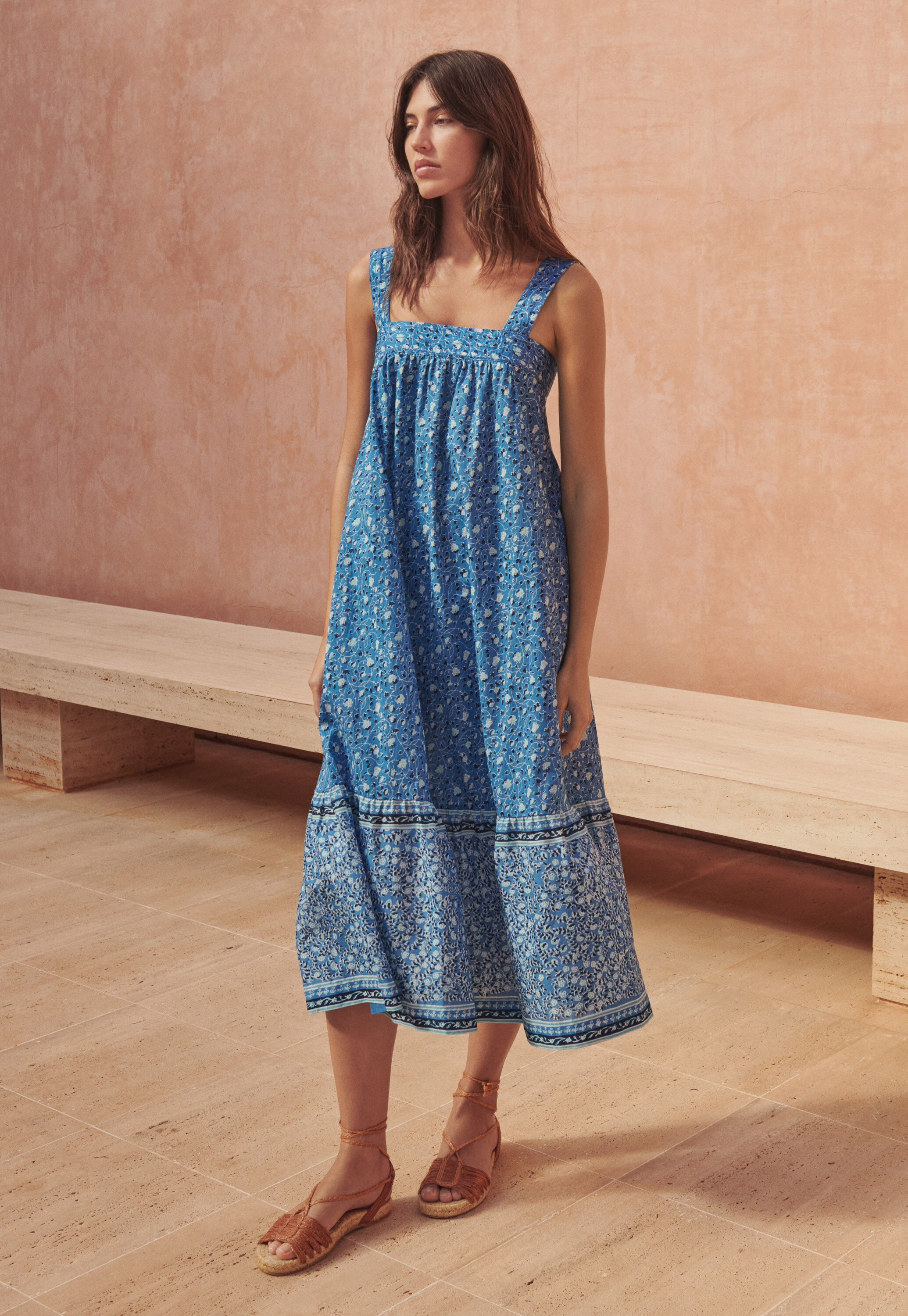 Tiered printed sundress