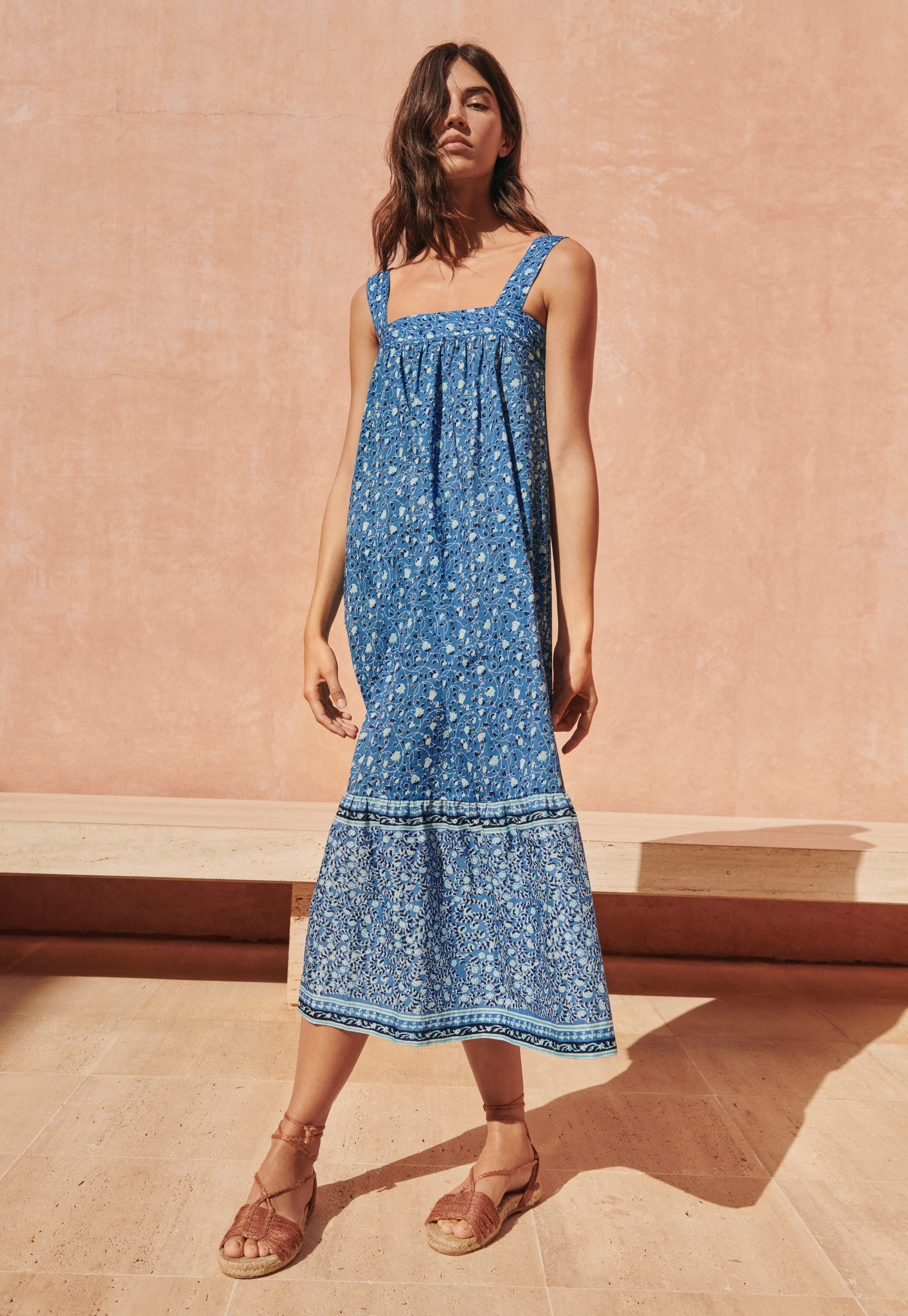 Tiered printed sundress
