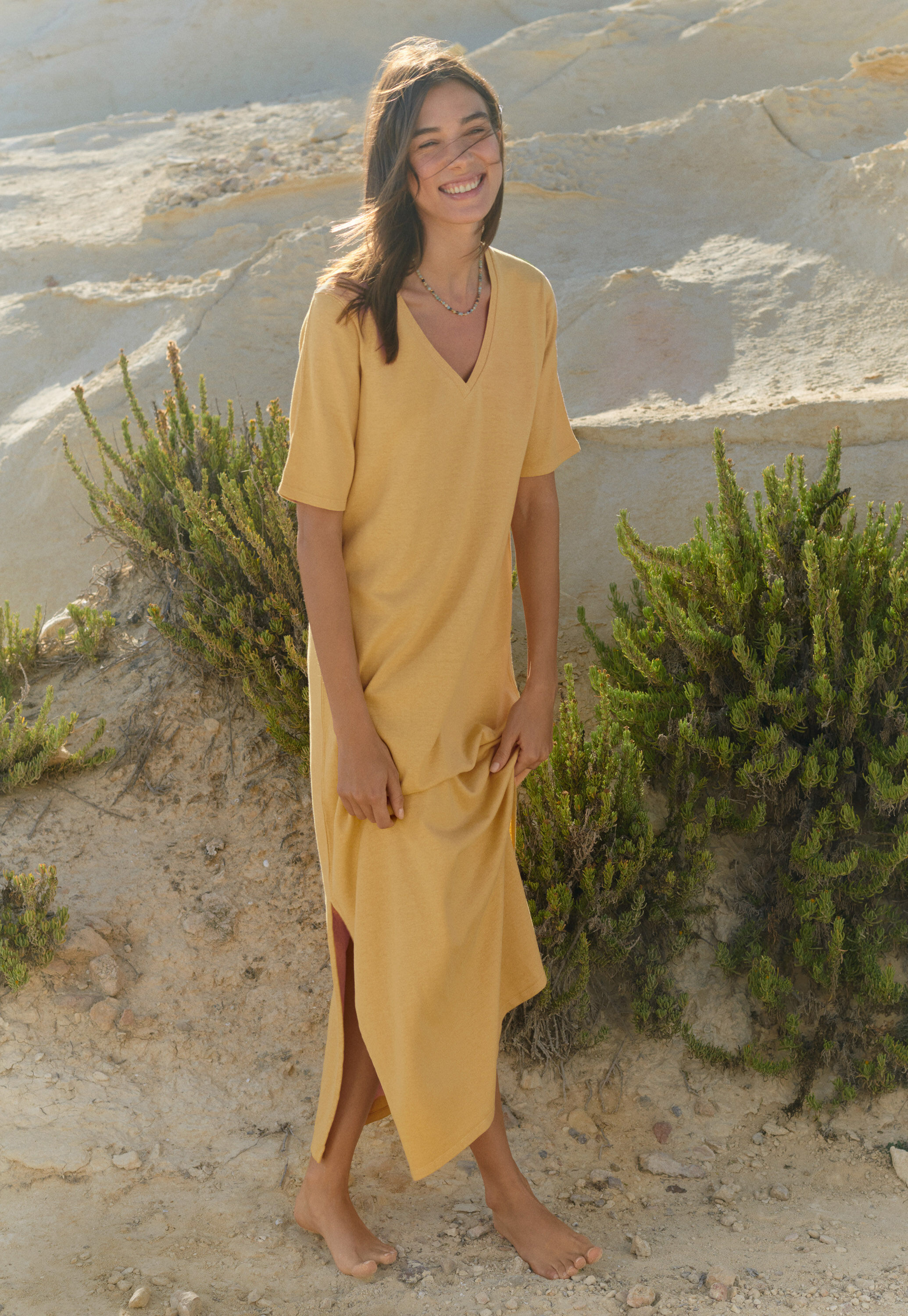 V-neck dress