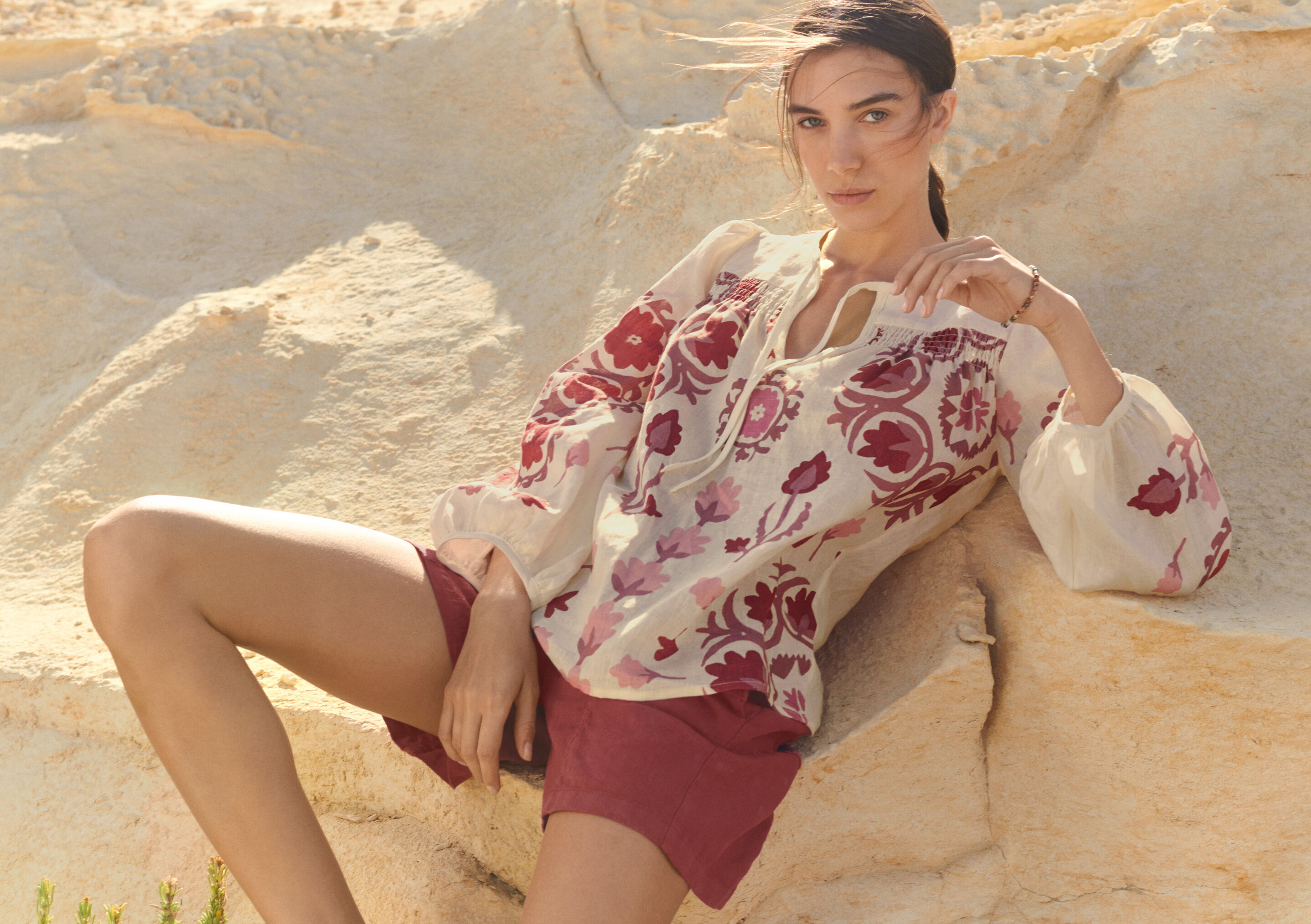 Printed boho blouse