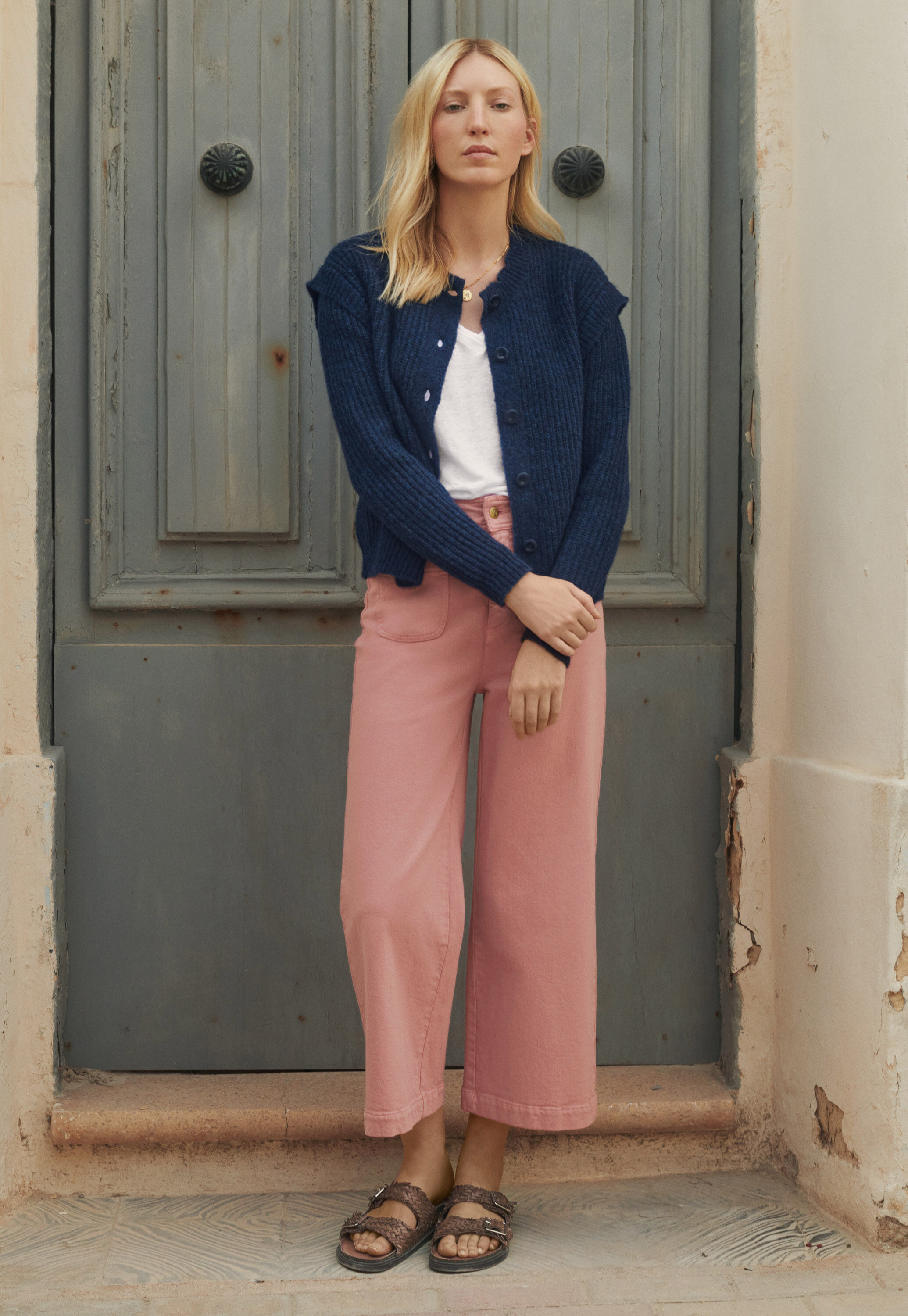 Rib-stitch cardigan