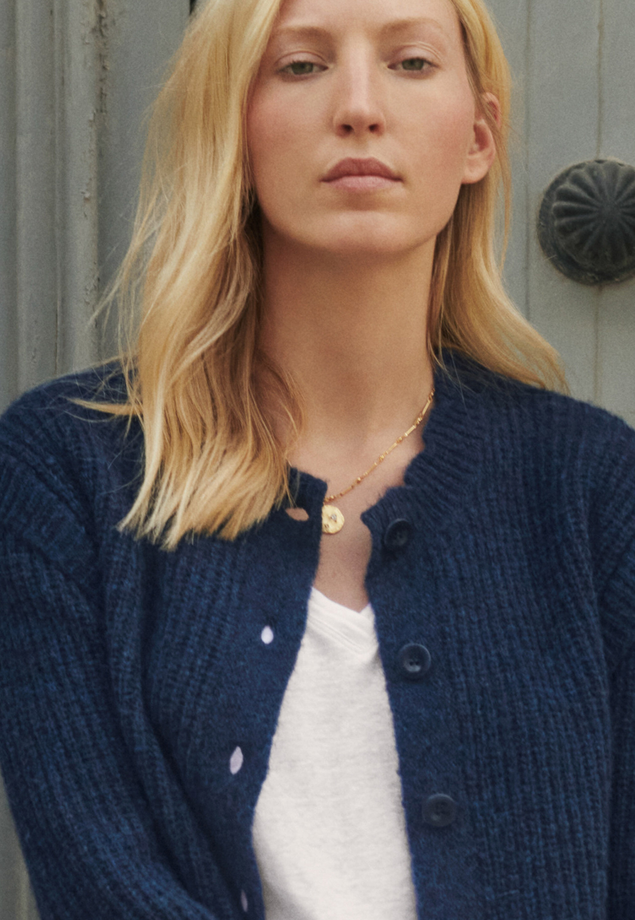Rib-stitch cardigan