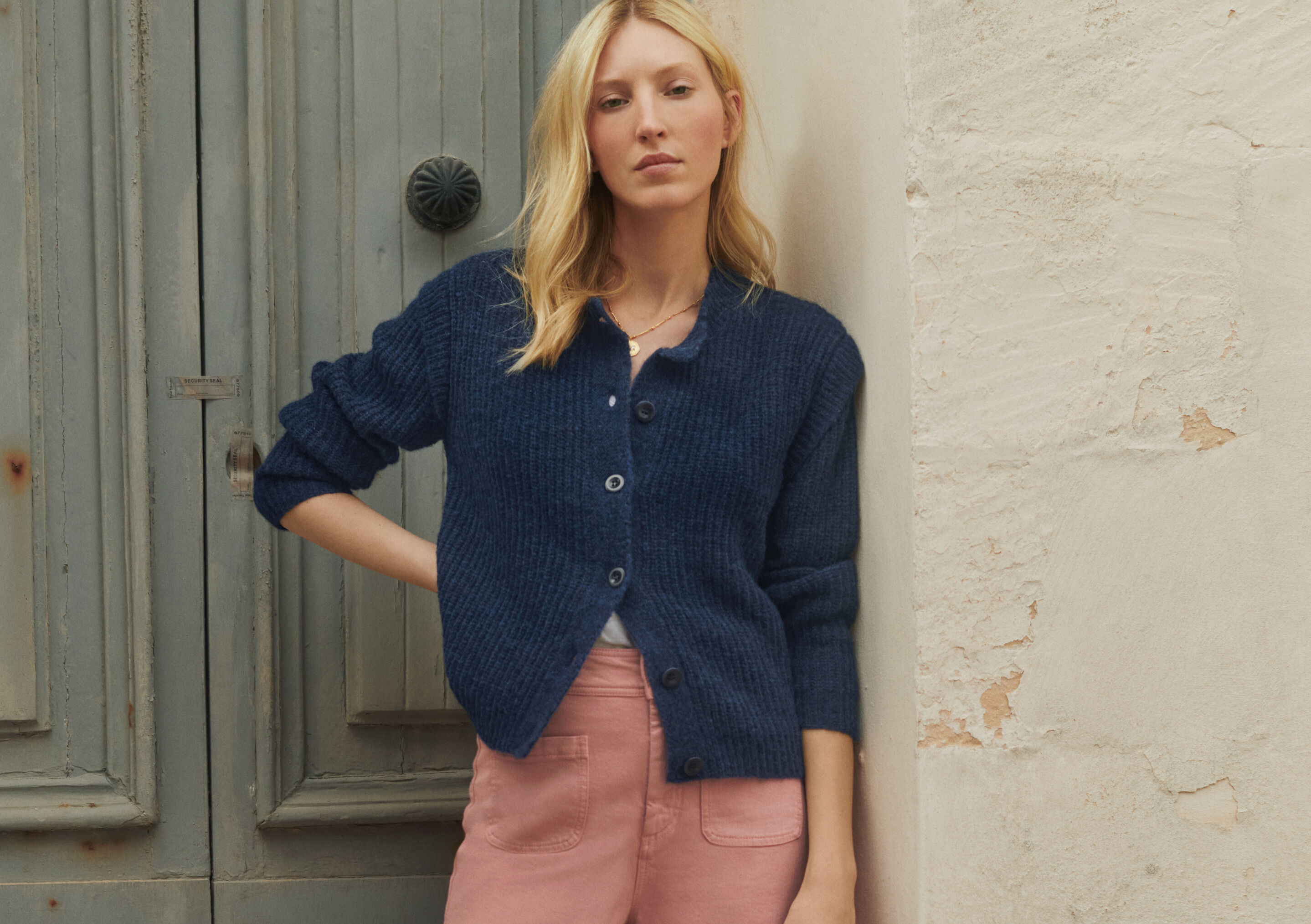 Rib-stitch cardigan