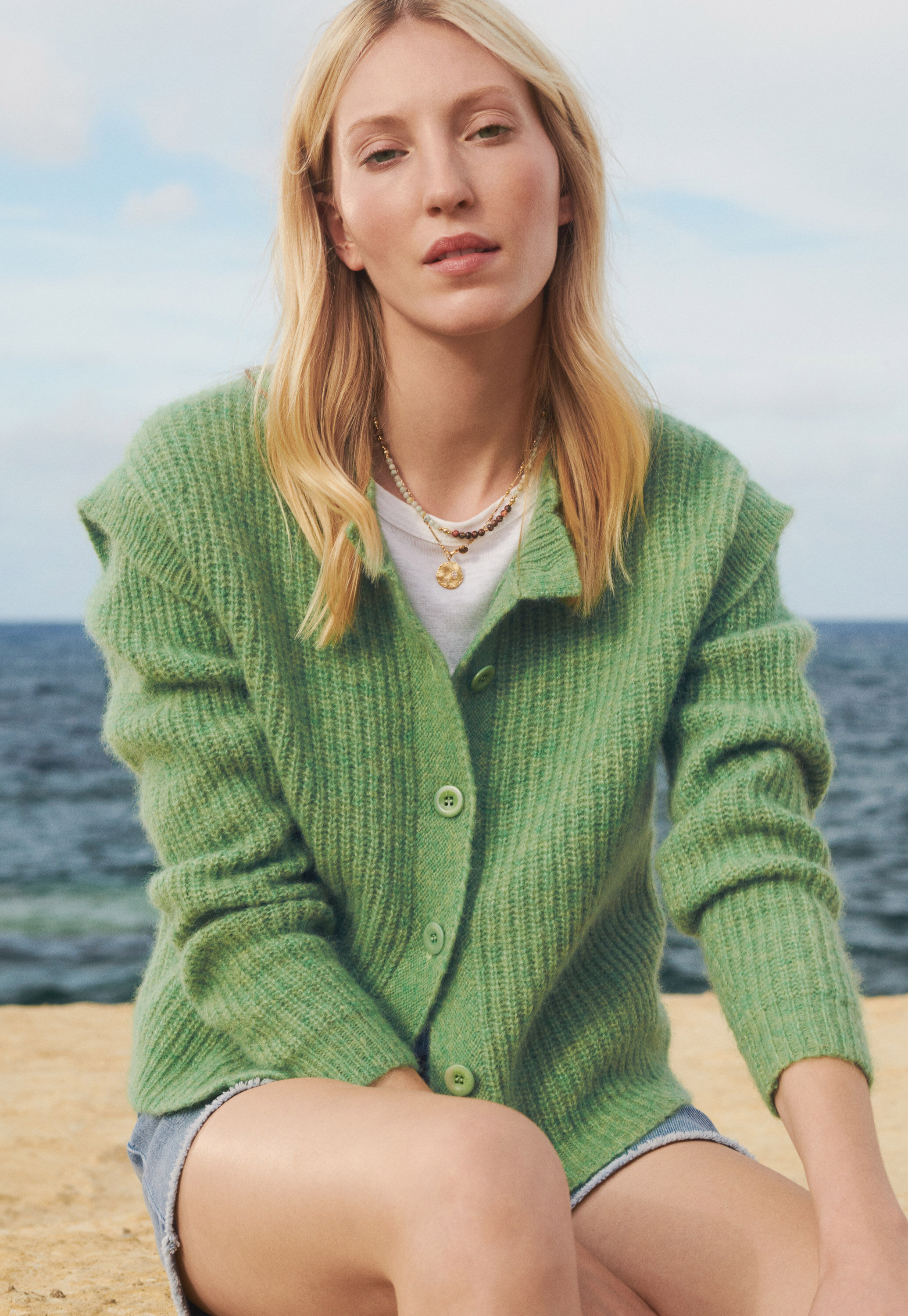 Lace-stitch sweater
