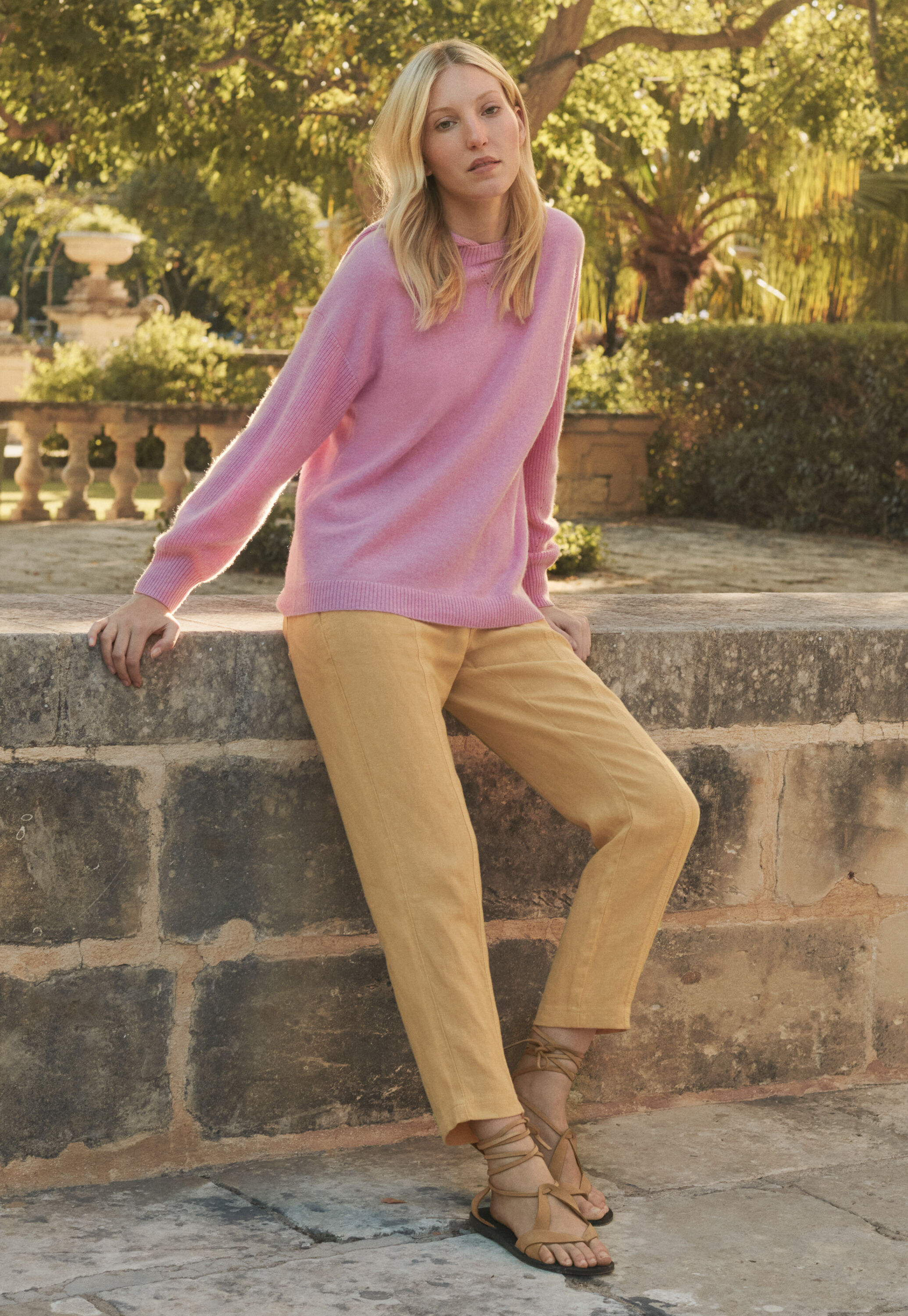 Tapered trousers, Golden sand, large