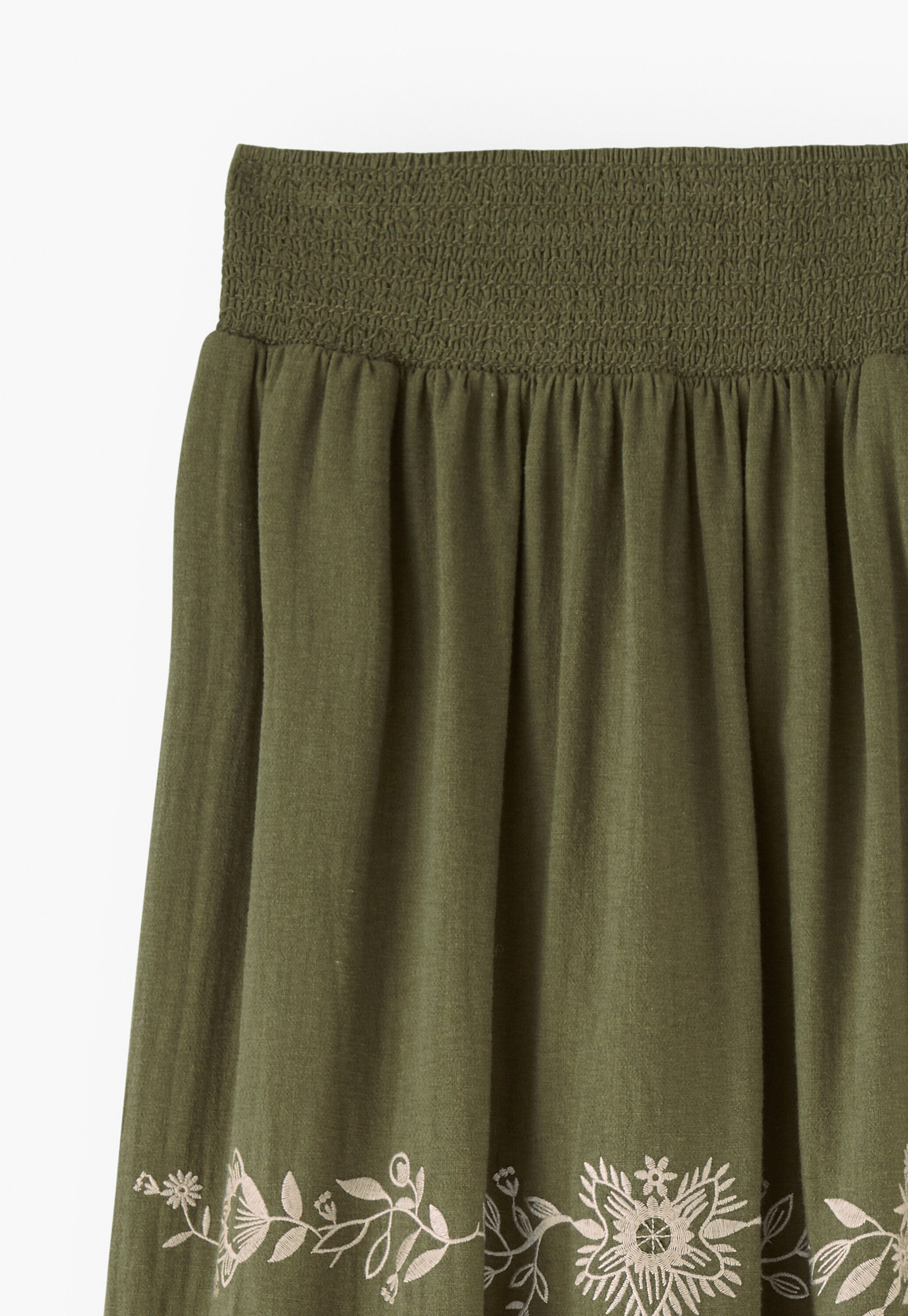 Embroidered skirt, Olive, large