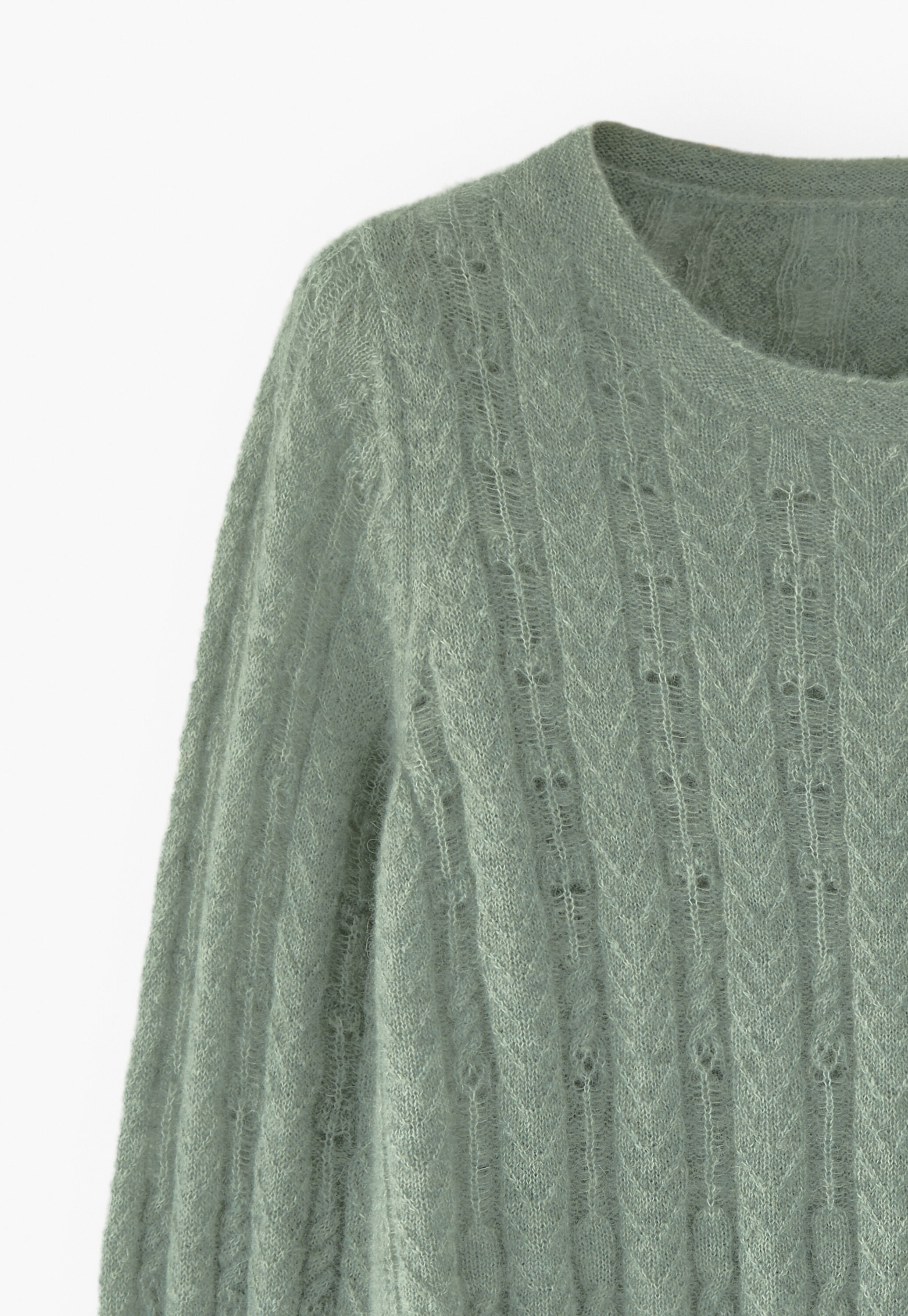 Lace-stitch sweater