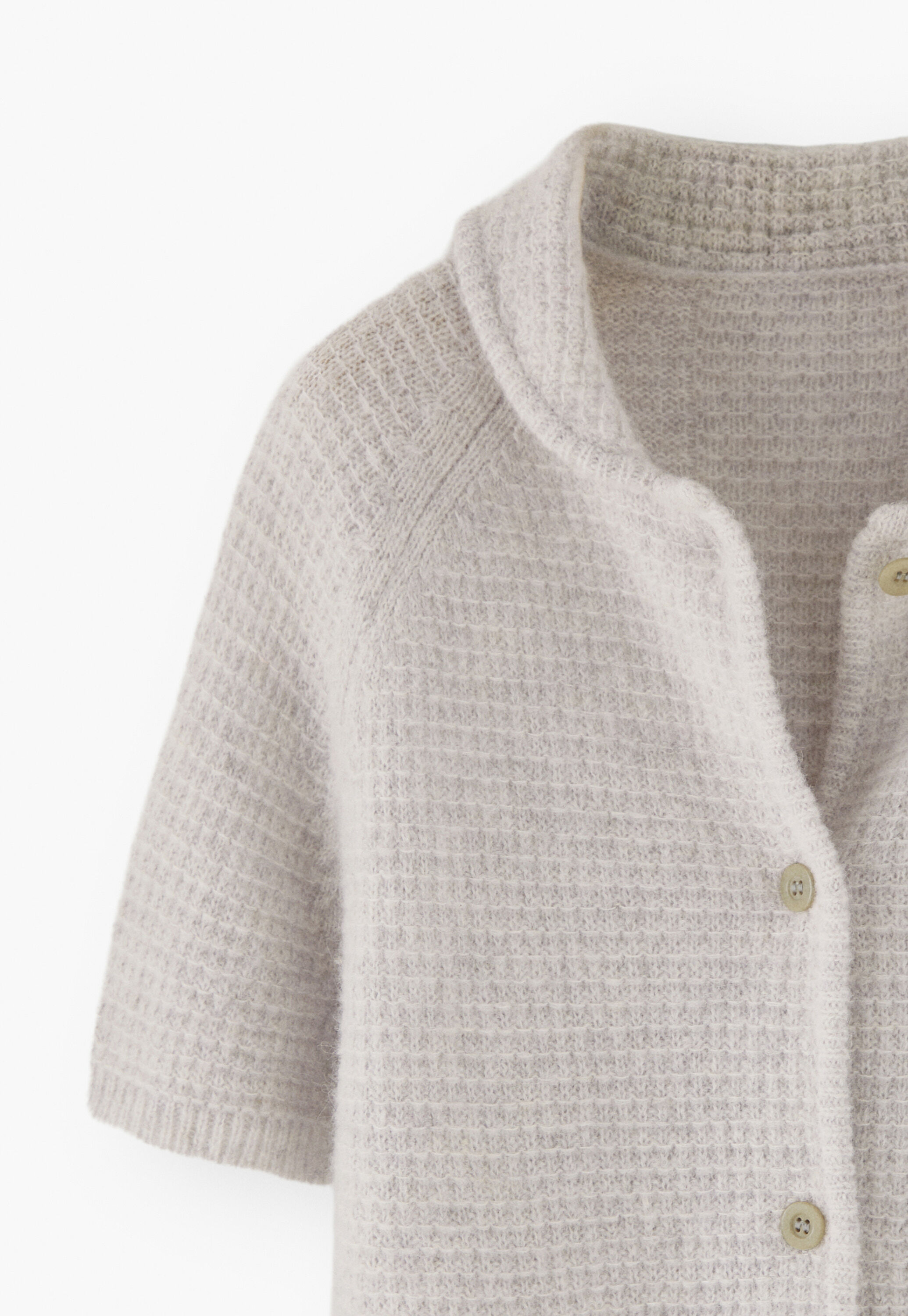 Waffle-stitch cardigan