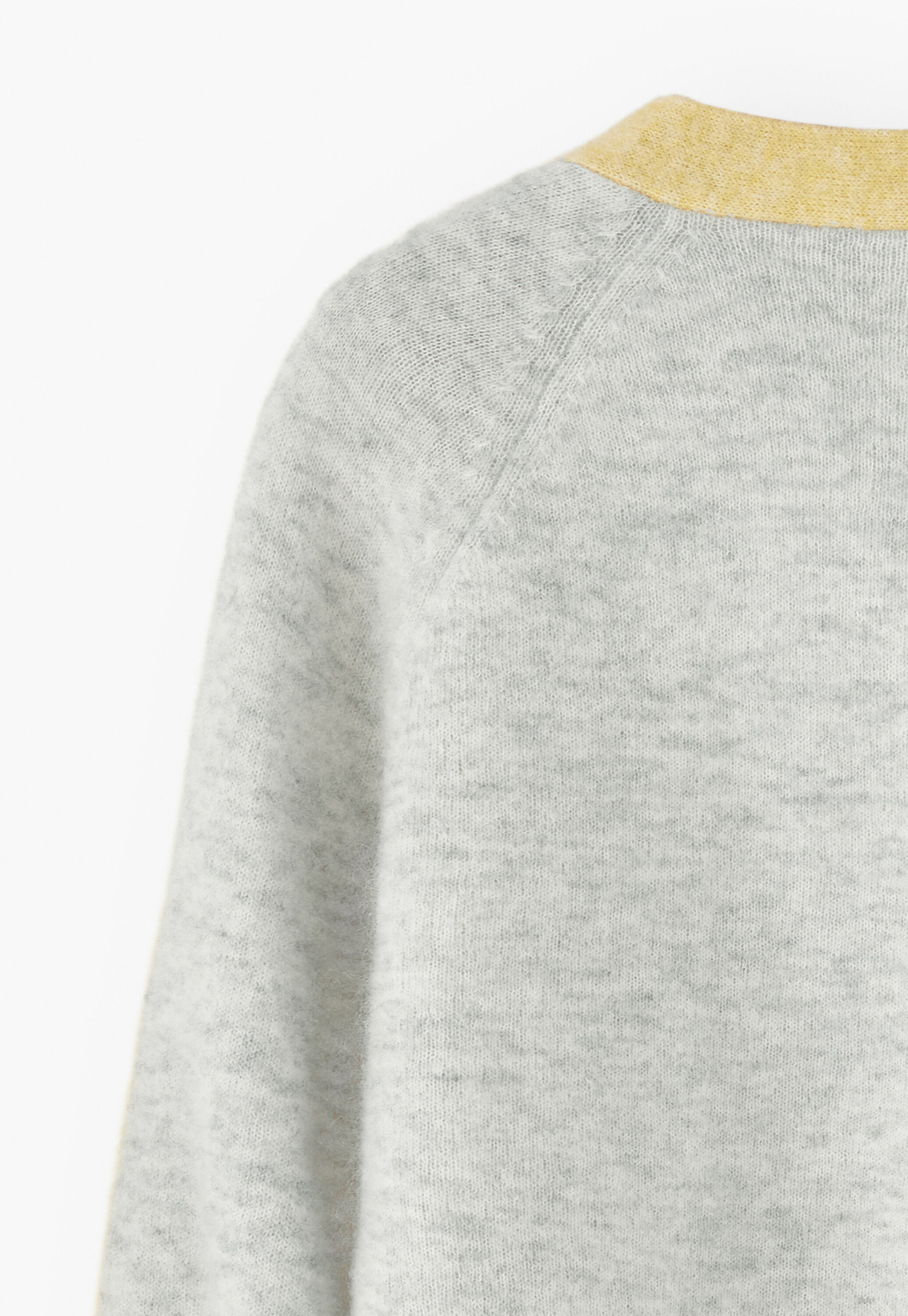 V-neck cardigan, Lemon grey, large