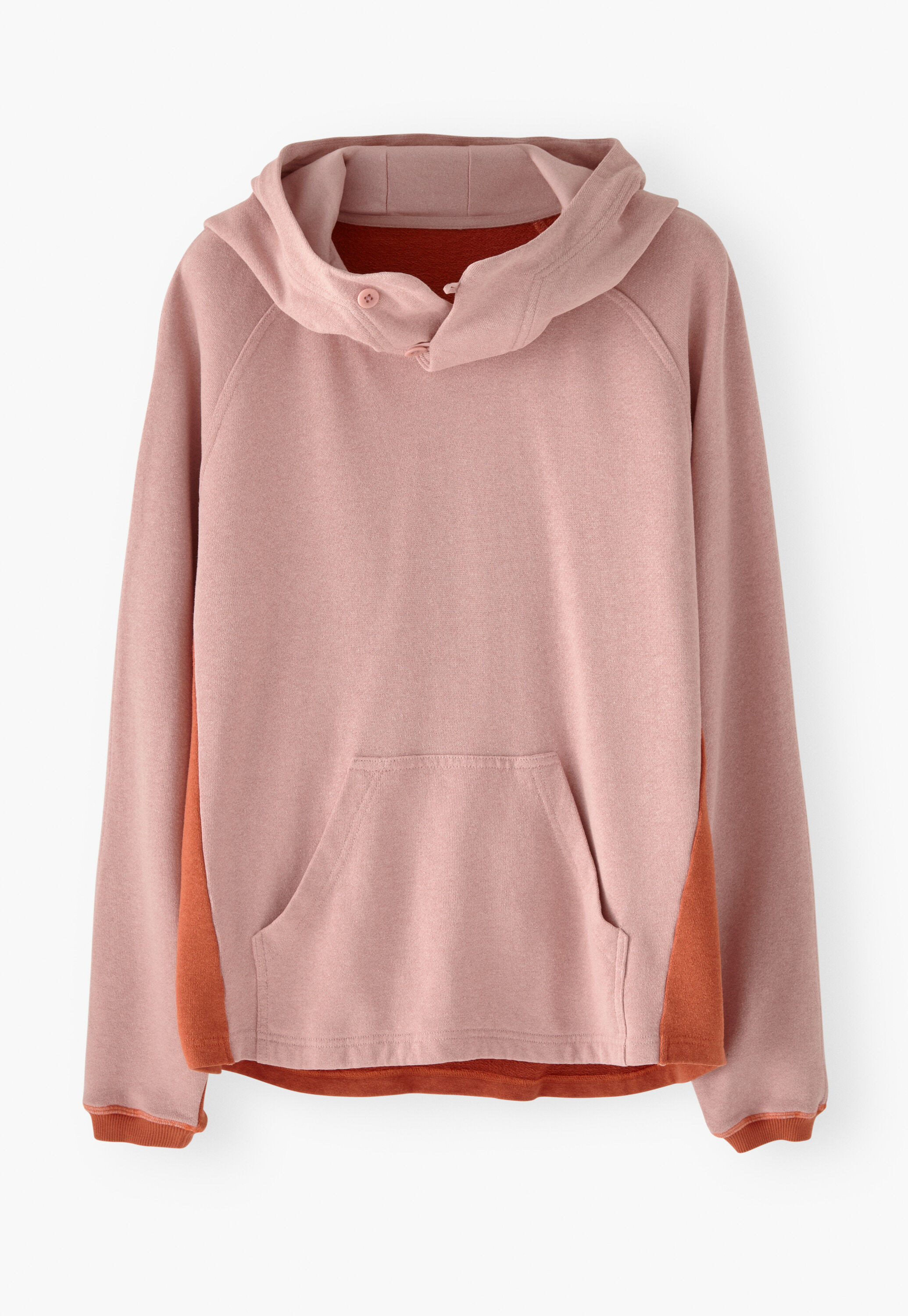 Panelled hoodie, Rose papaya, large