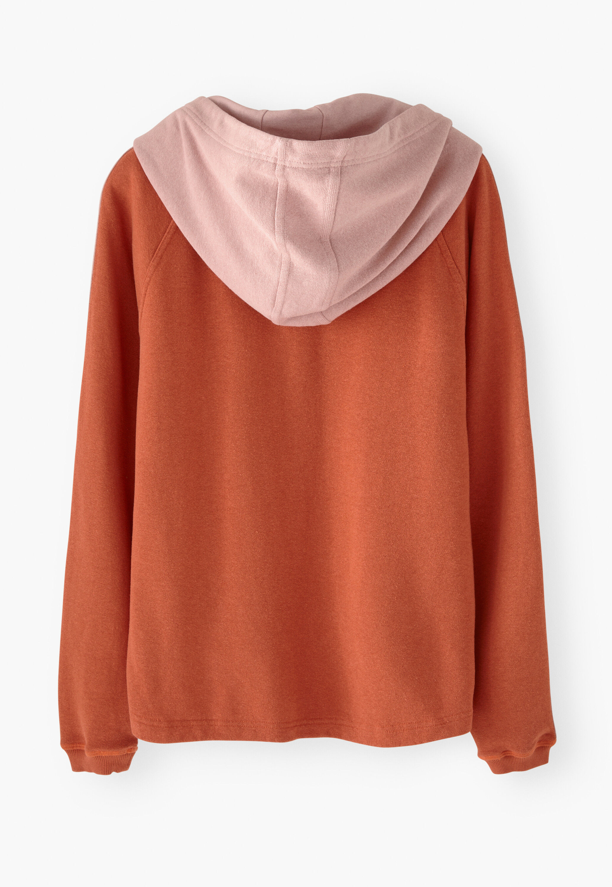 Panelled hoodie, Rose papaya, large