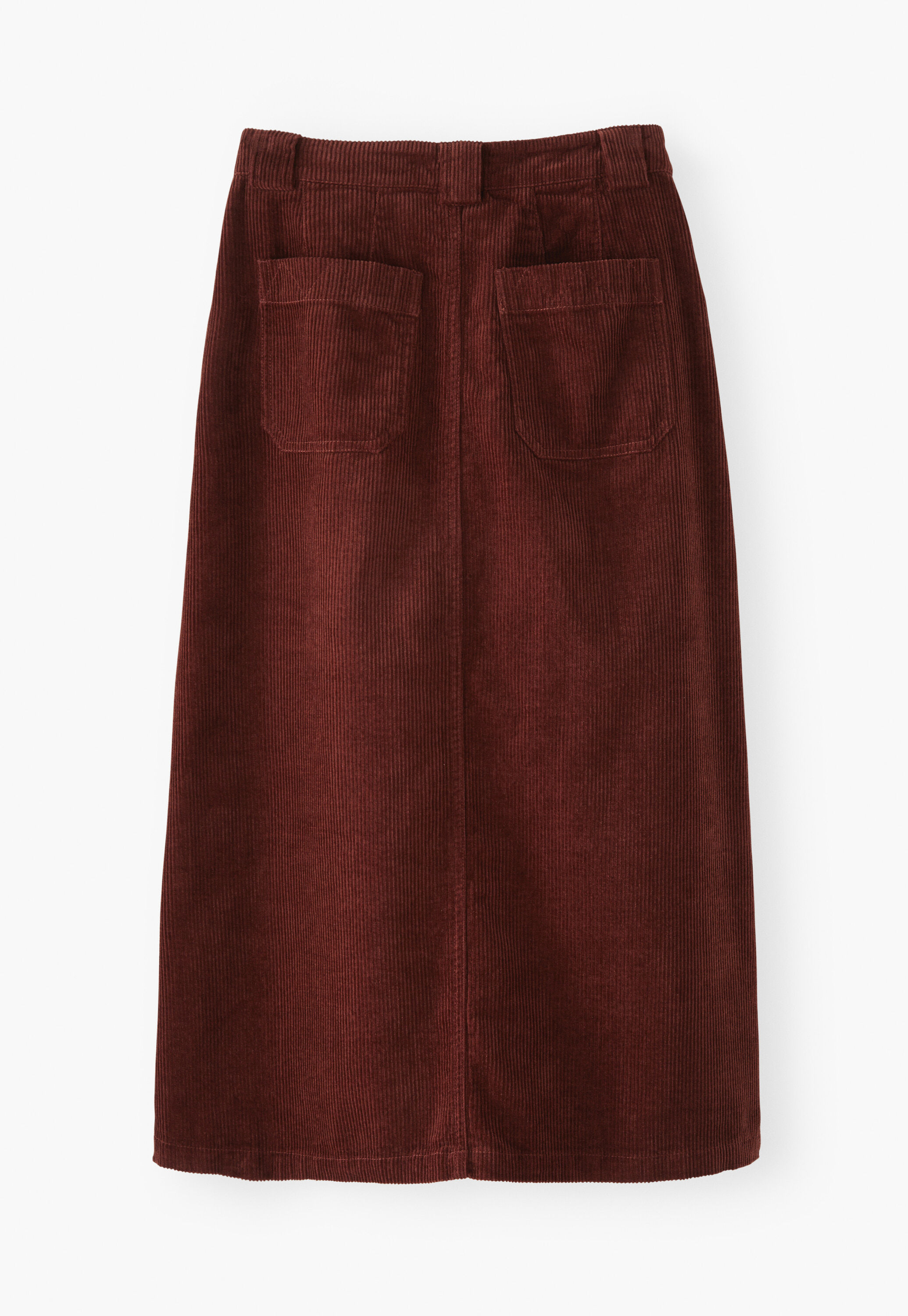 Button-front skirt, Mahogany, large