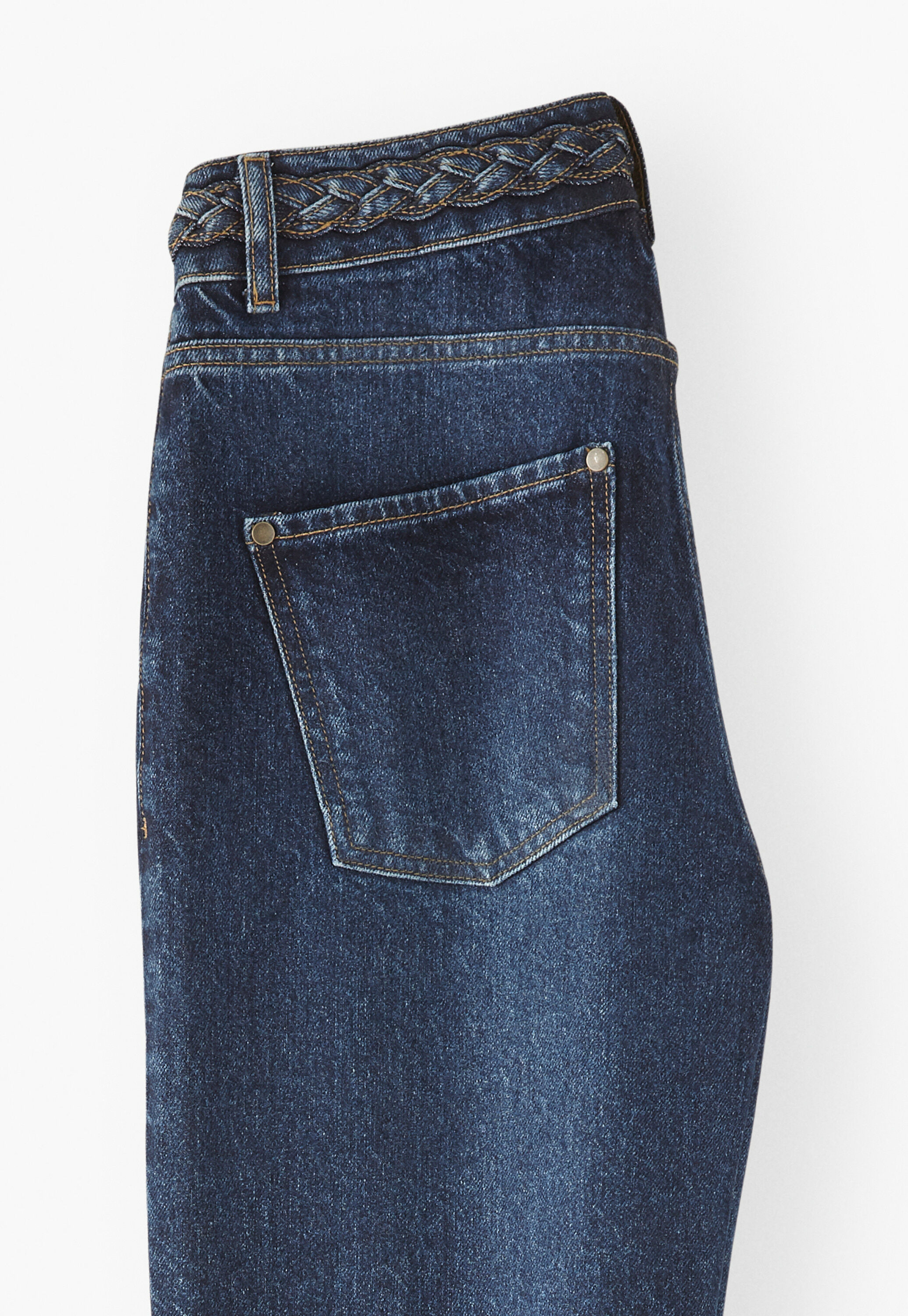 Mixed wash flare jeans