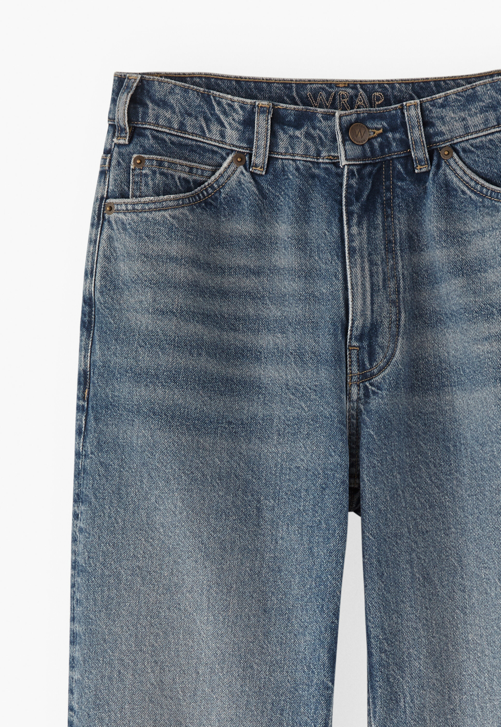 Split-hem jeans, Marine blue, large