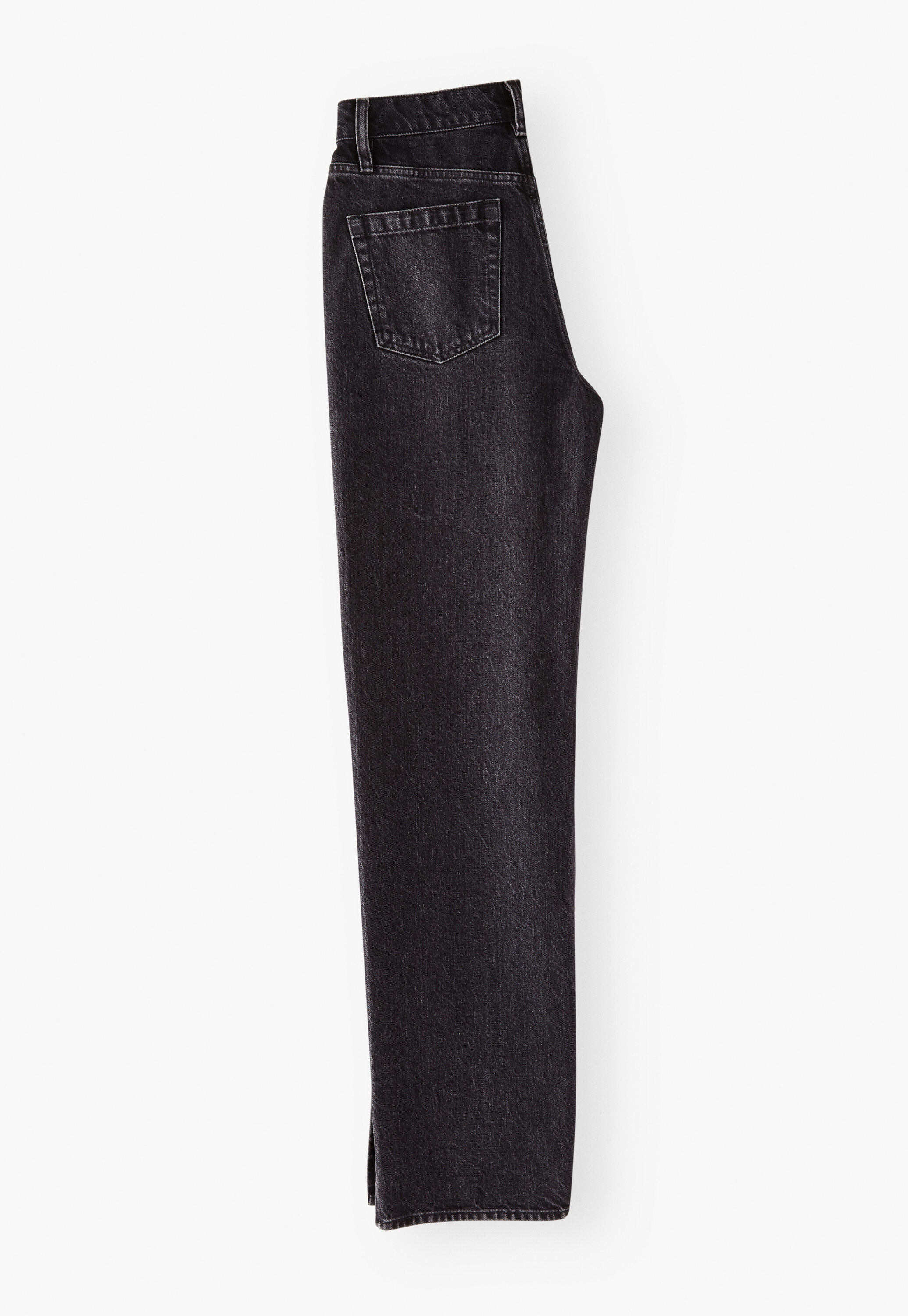 Split-hem jeans, Washed black, large