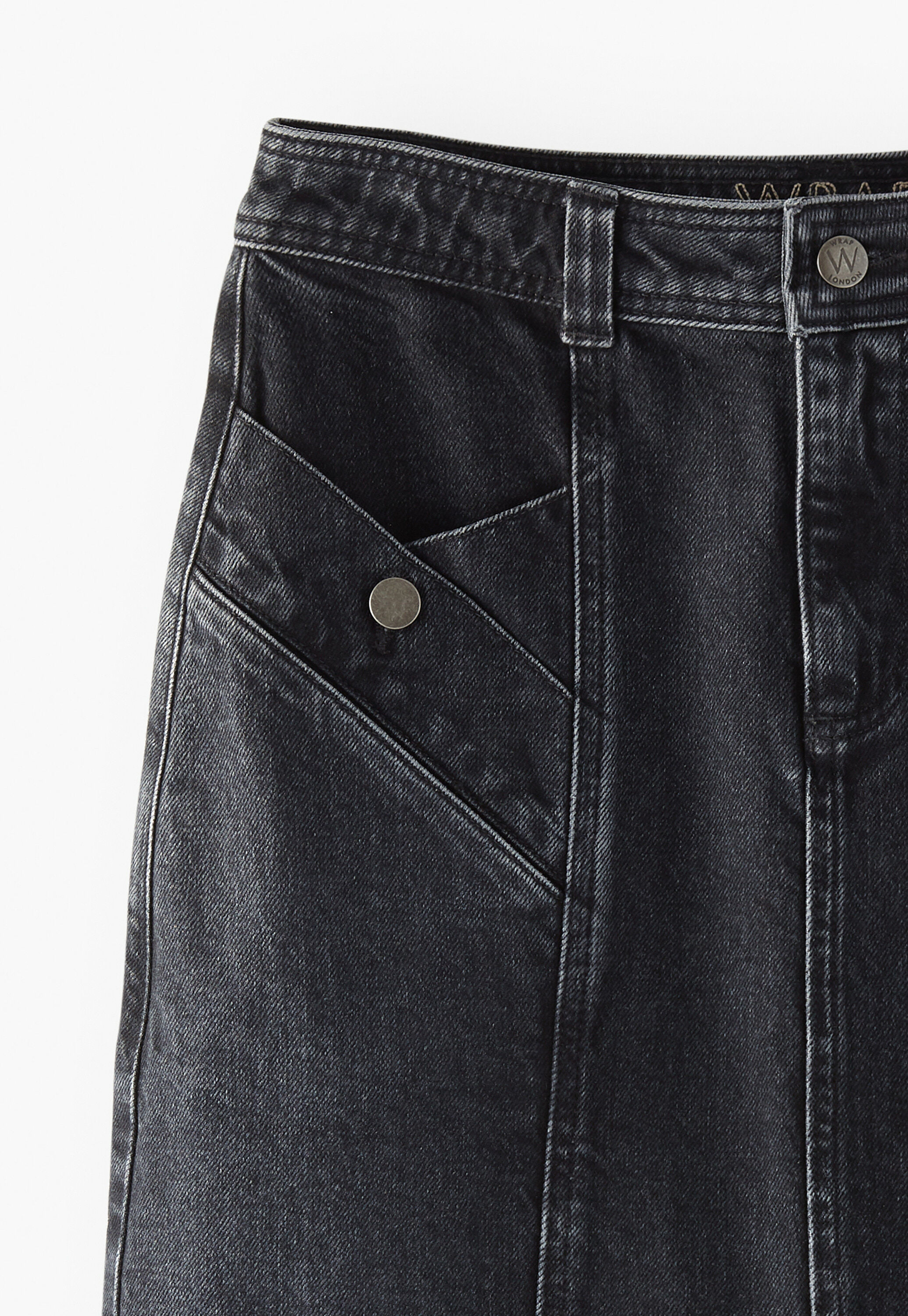 Denim skirt, Black, large
