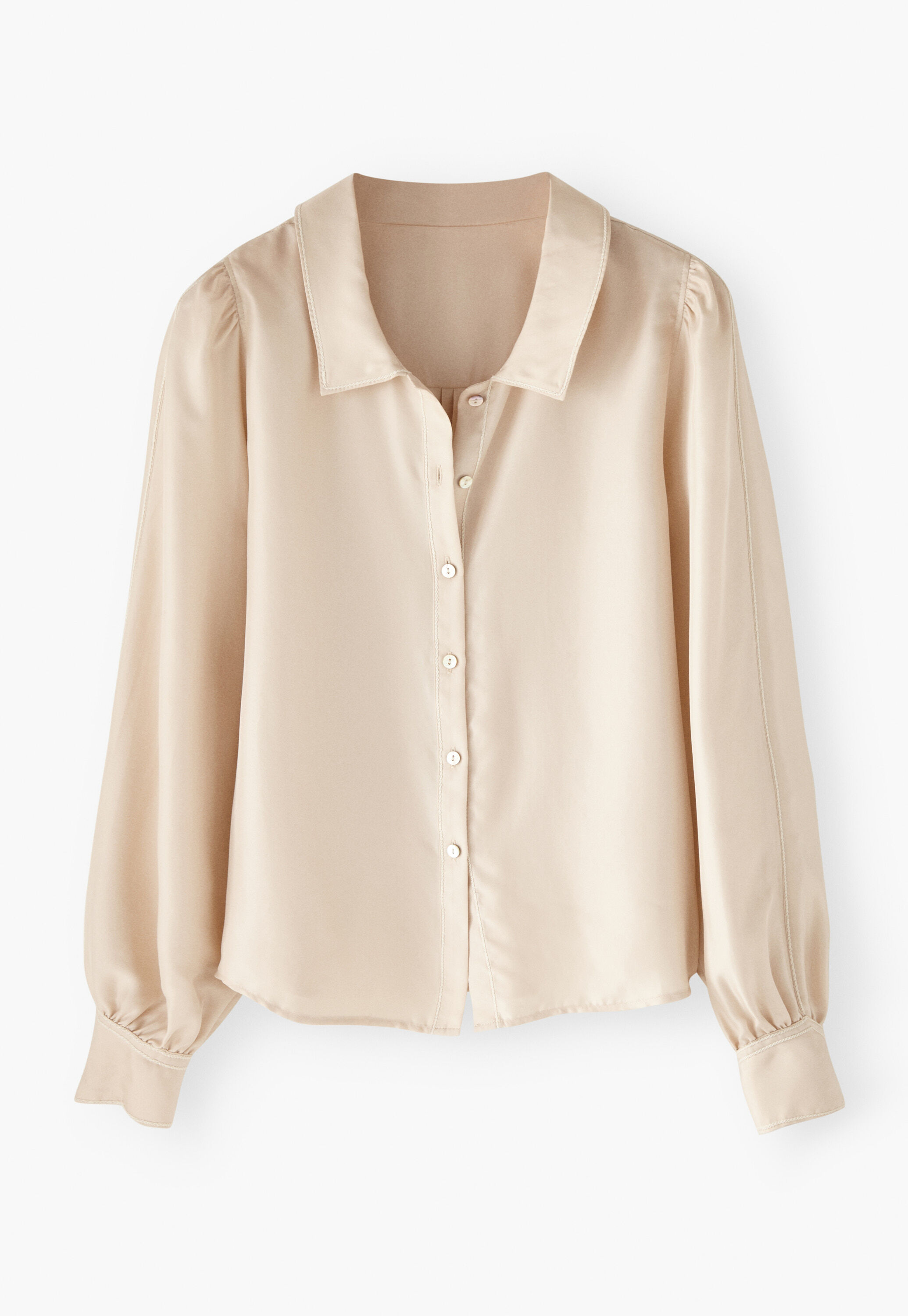 Stitch-detail blouse, Pearl, large