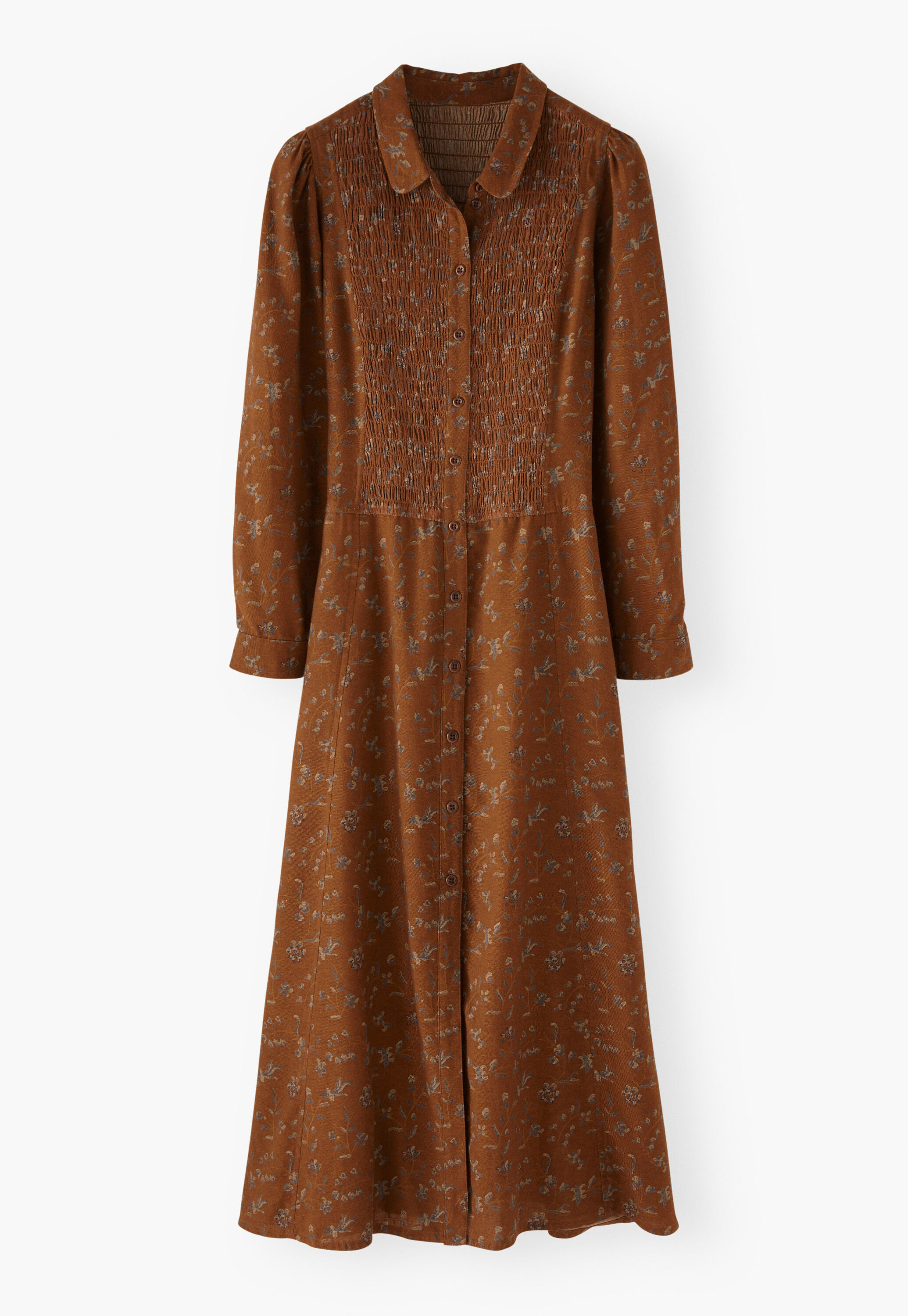 Printed shirred dress
