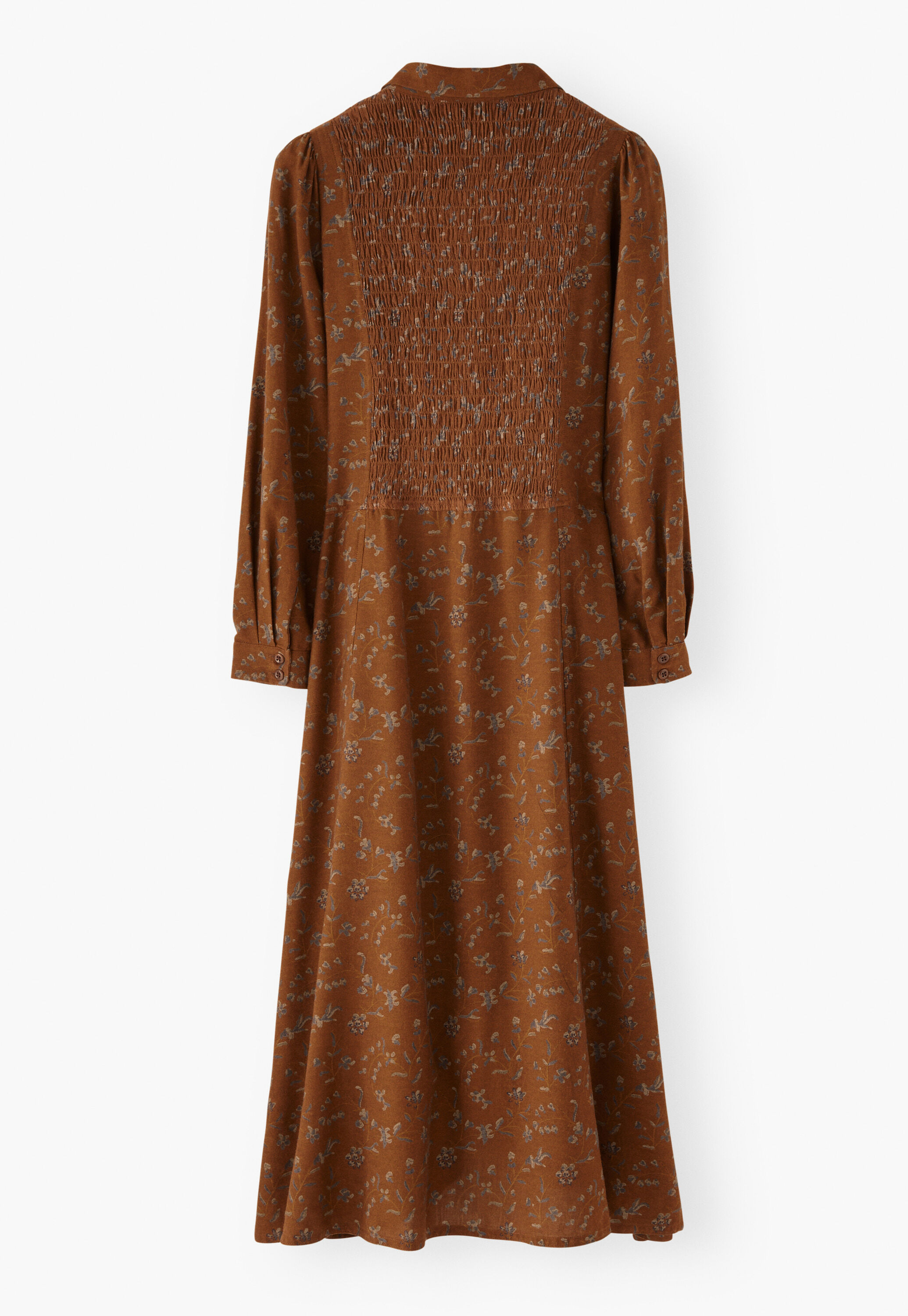 Printed shirred dress