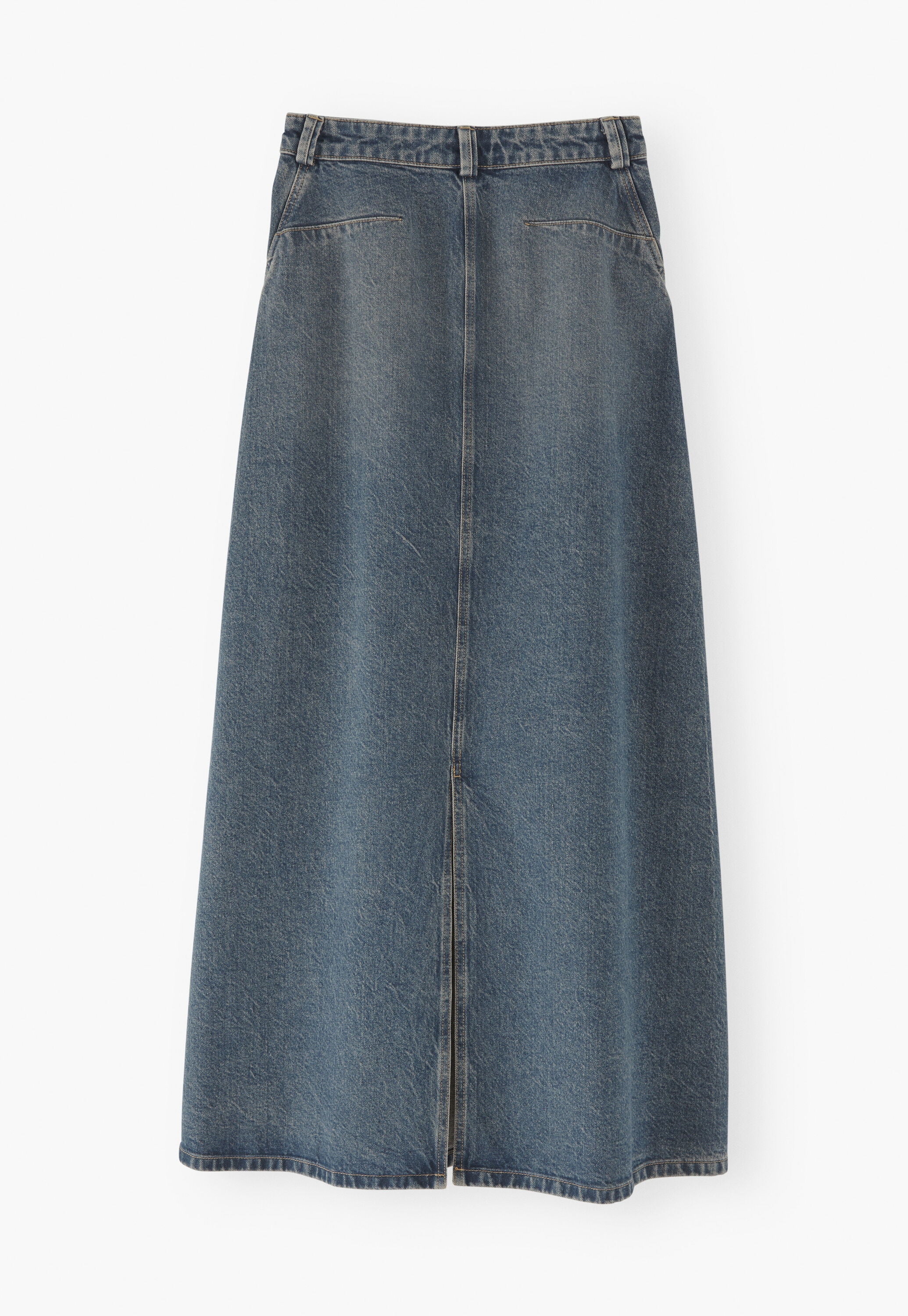 Darted denim skirt, Marine blue, large