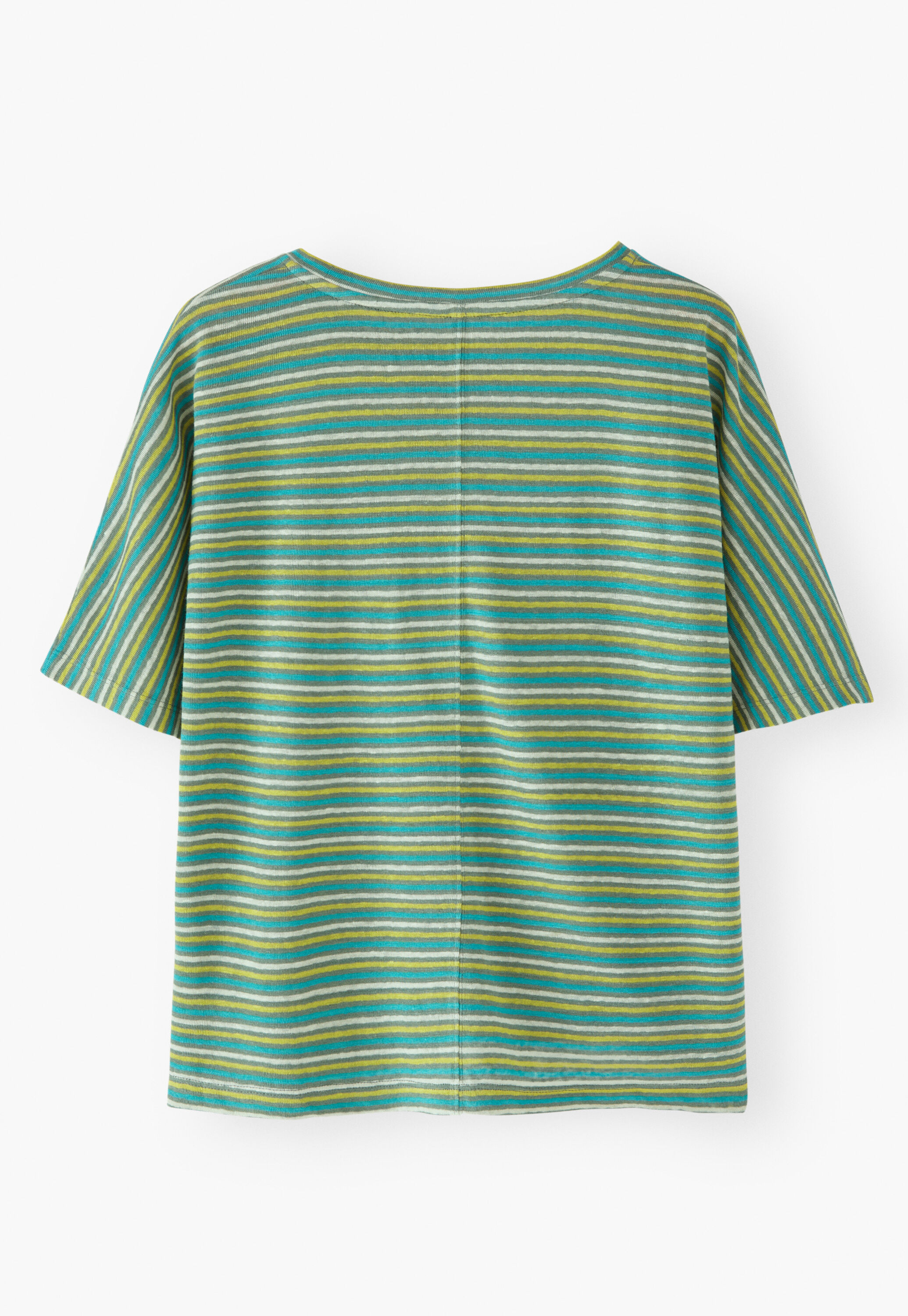 Striped T-shirt, Bay lime, large
