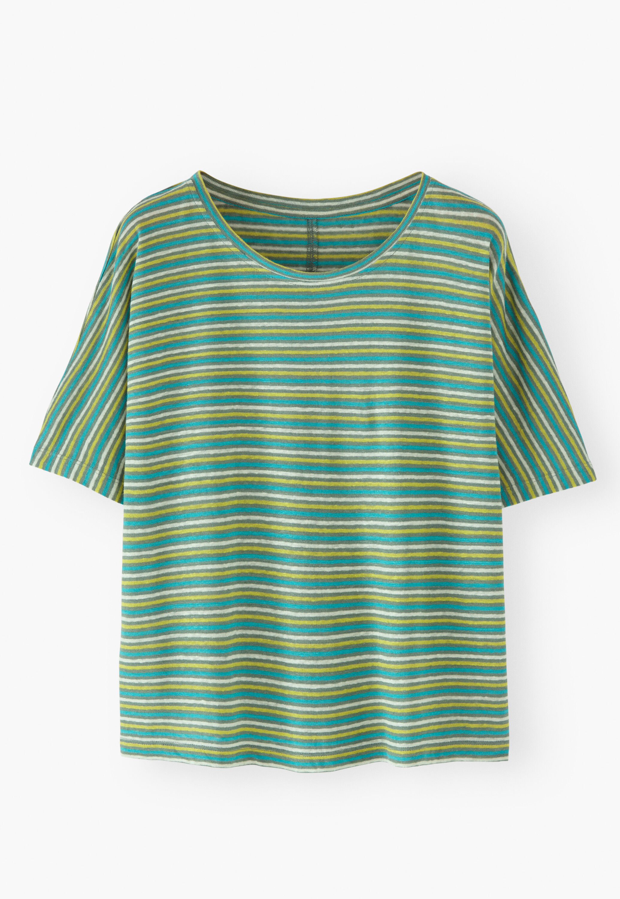 Striped T-shirt, Bay lime, large