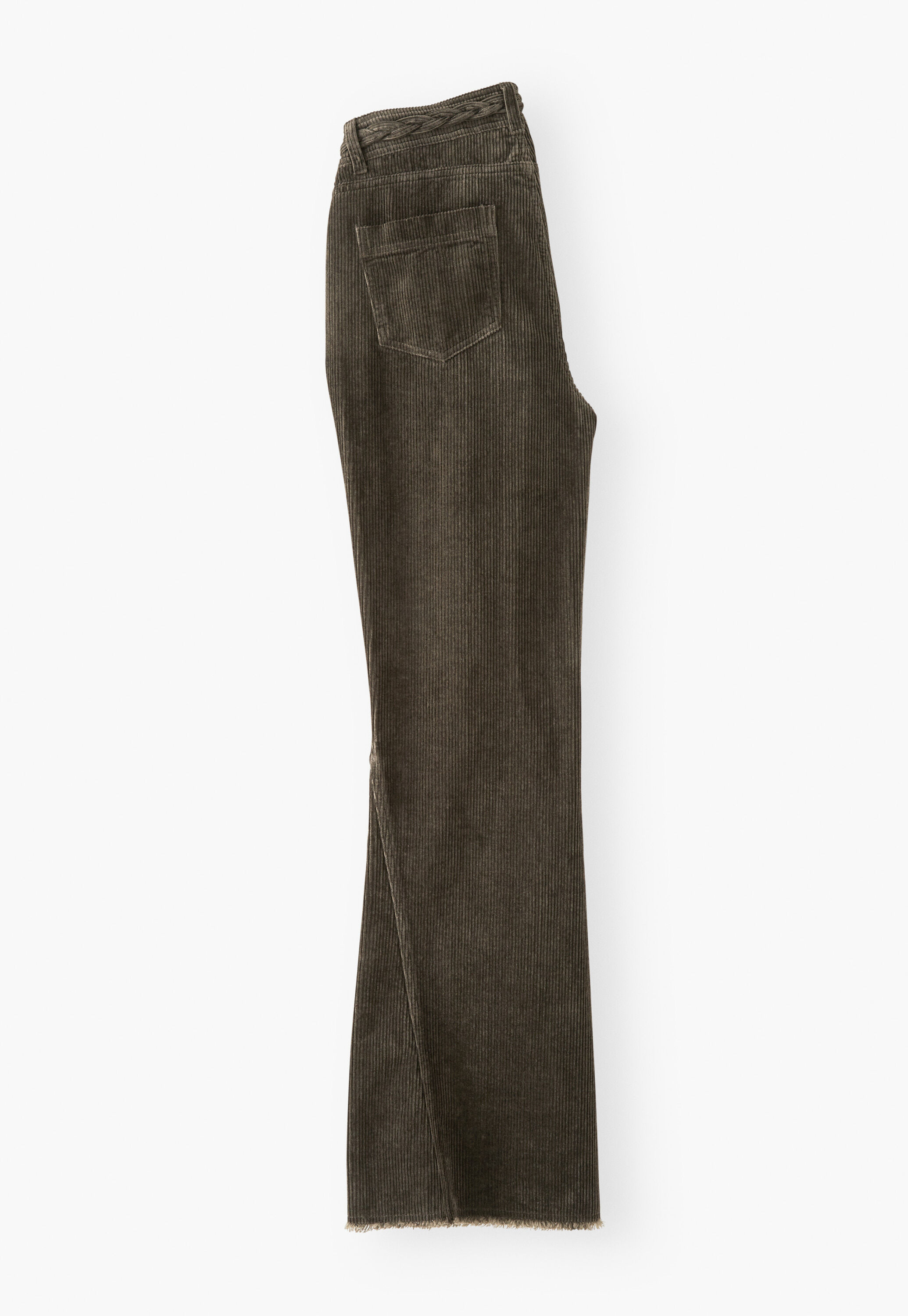 Plait detail cord trouser