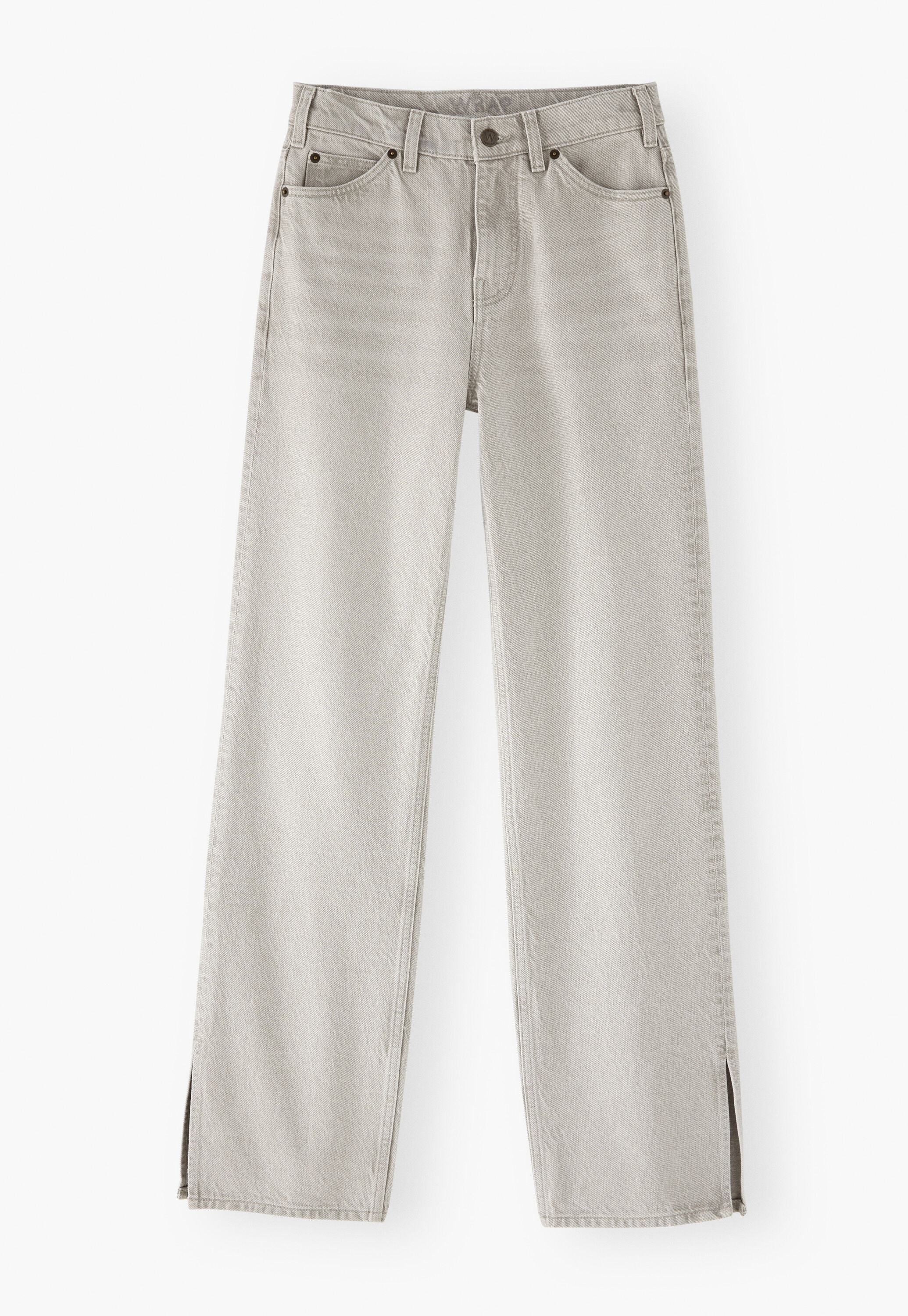 Split-hem jeans, Light grey, large