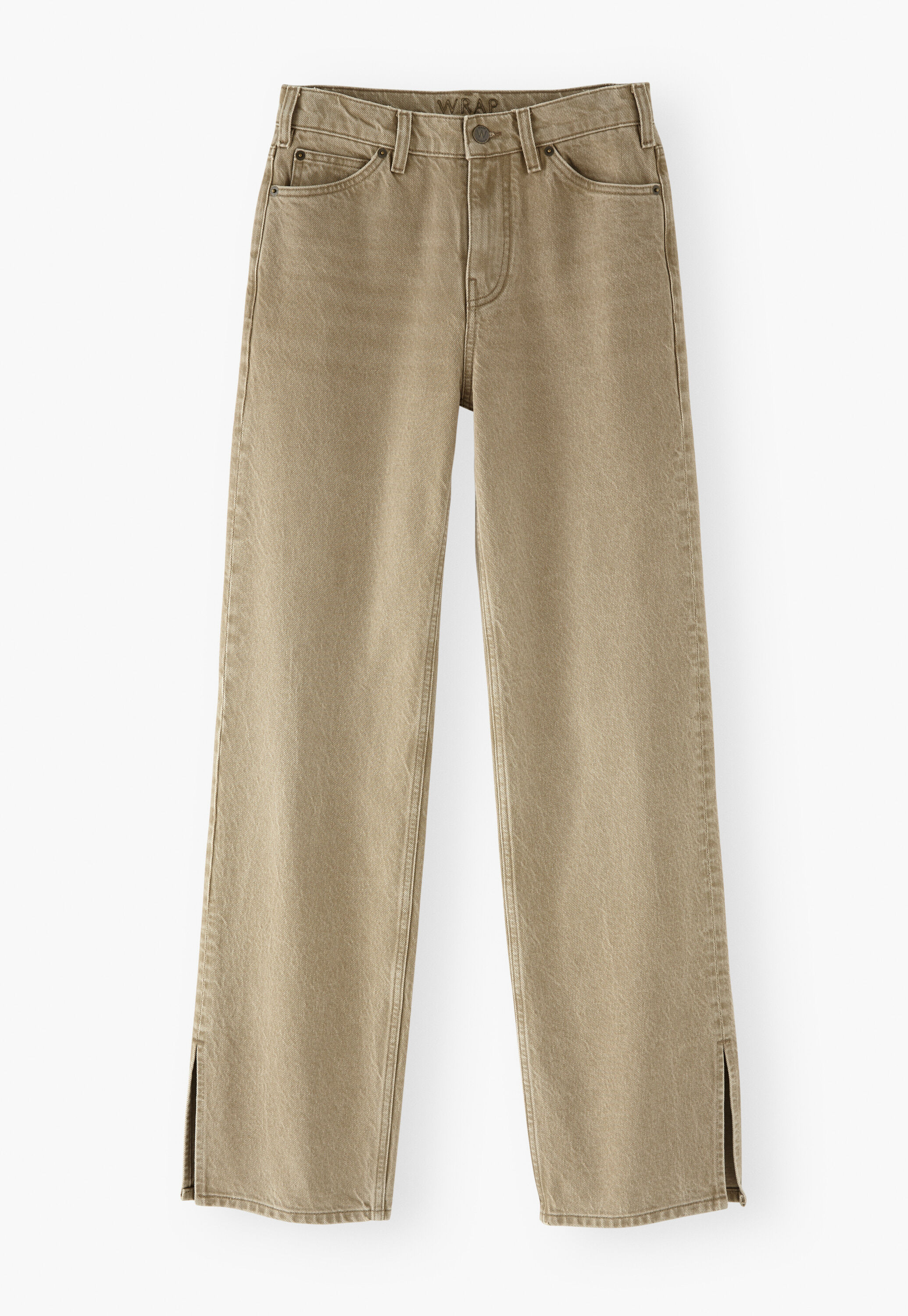 Split-hem jeans, Olive grey, large