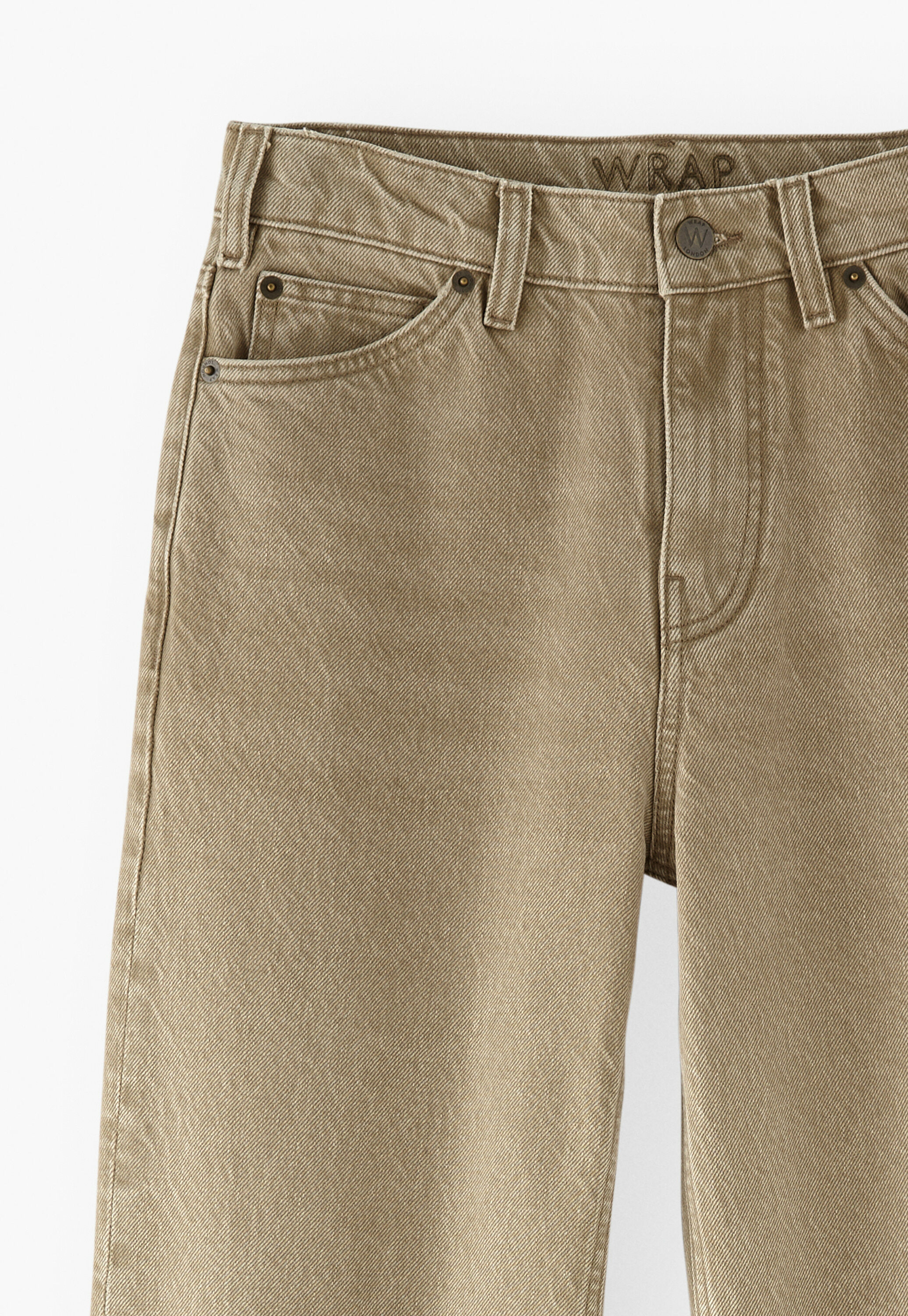 Split-hem jeans, Olive grey, large