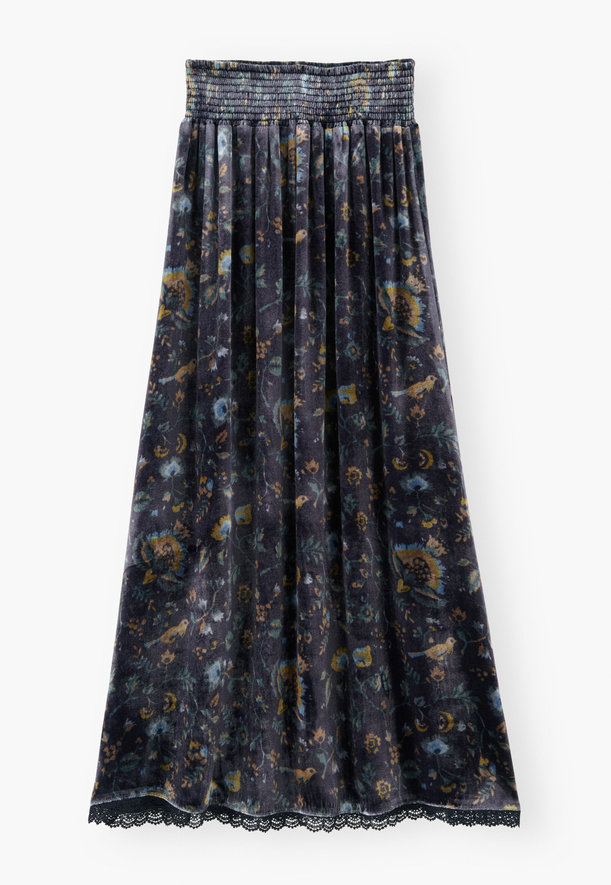 Printed velvet skirt