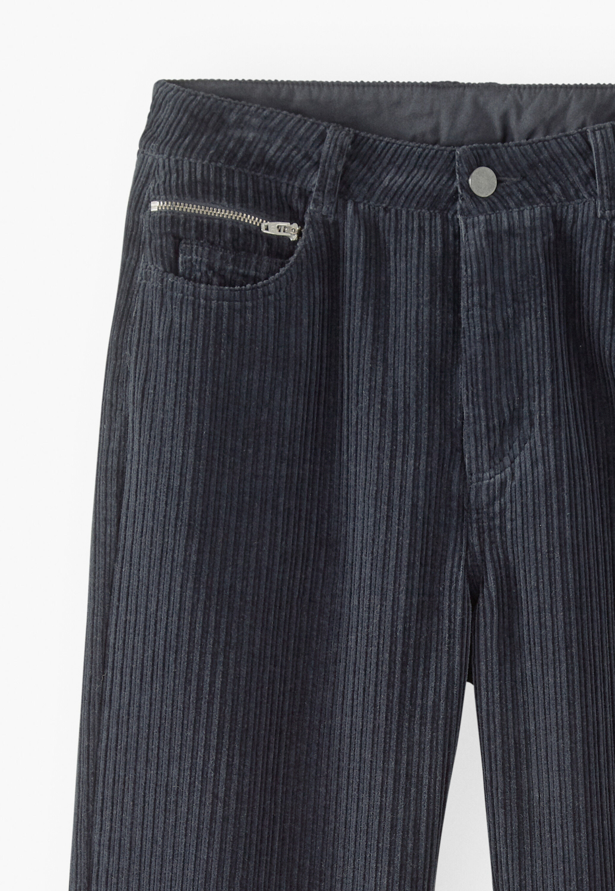 Cropped cord trousers, Midnight, large