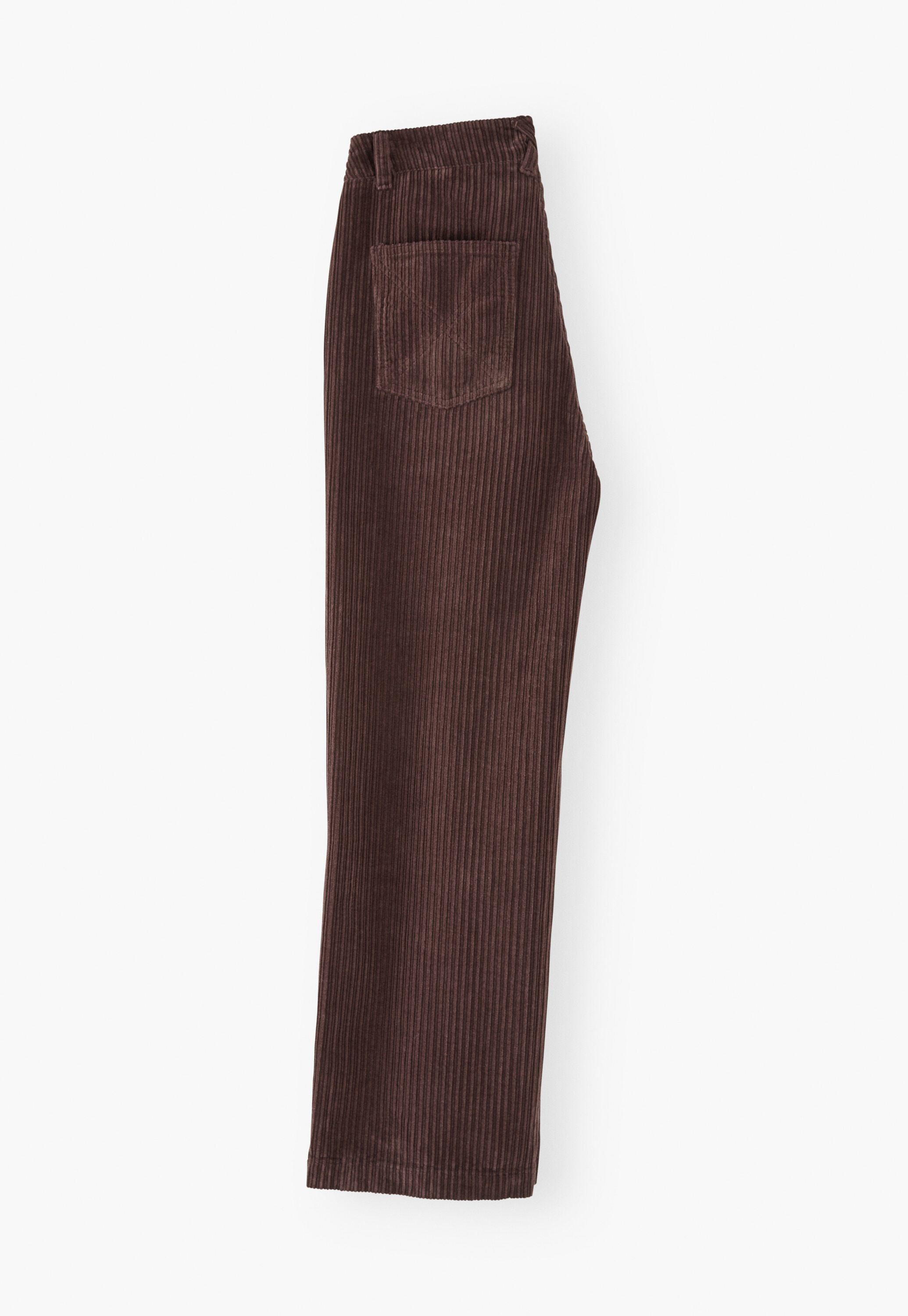Cropped cord trousers, Chocolate, large