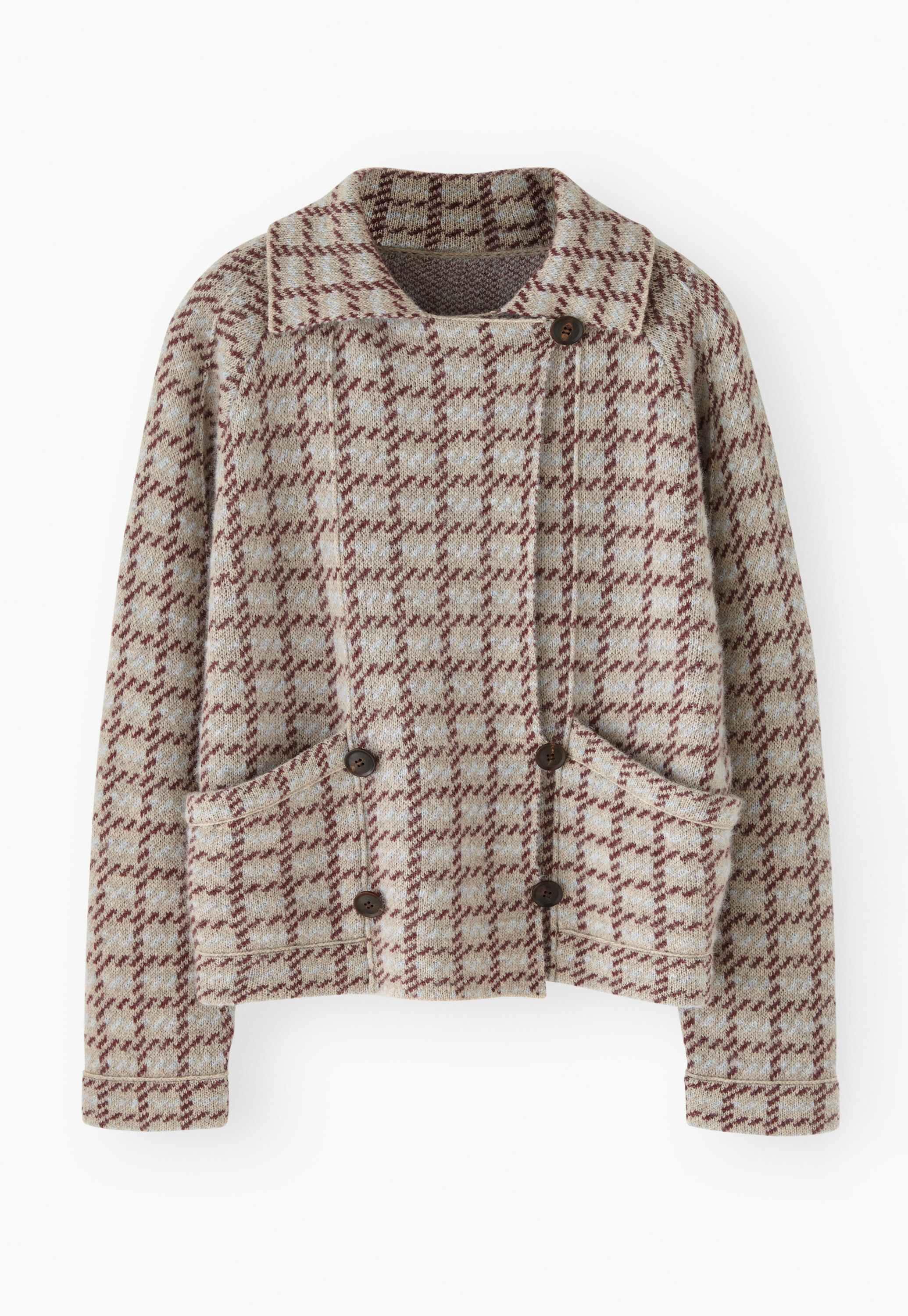 Knitted check jacket