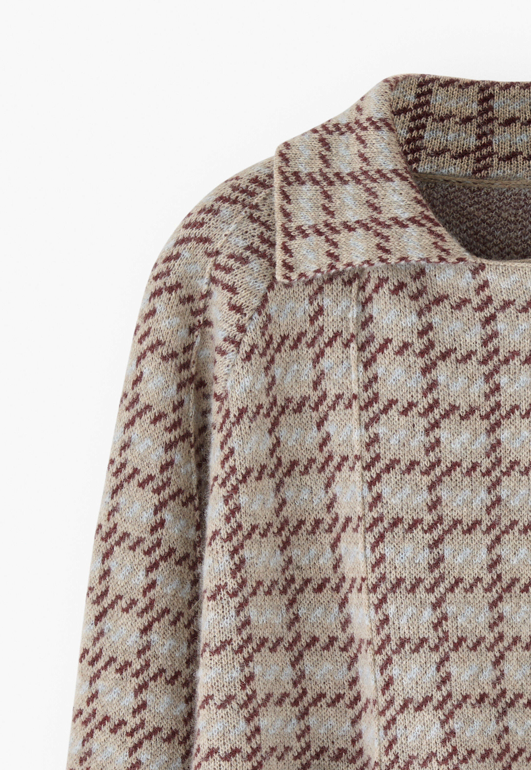 Knitted check jacket