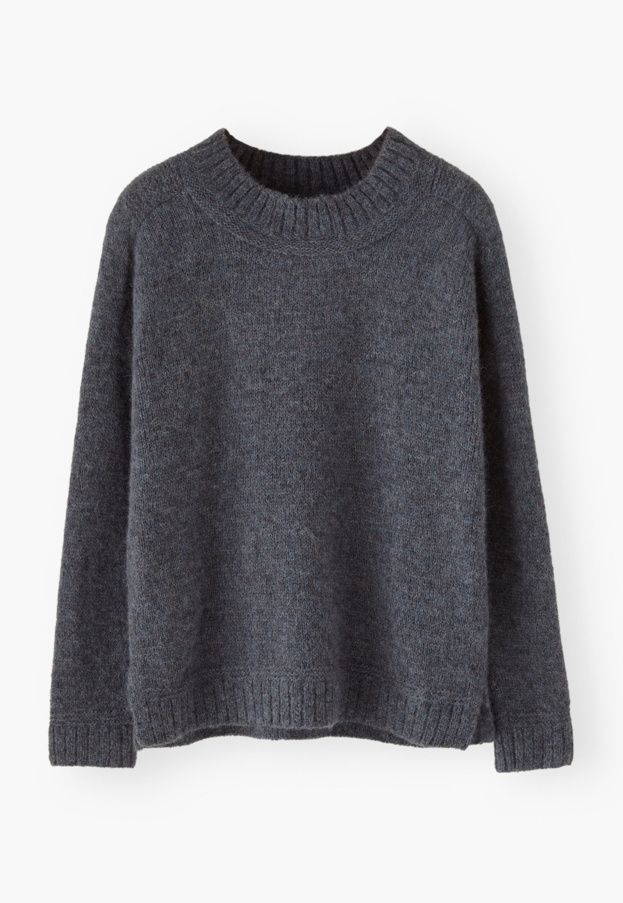 Knitted sweater, Grey blue, large