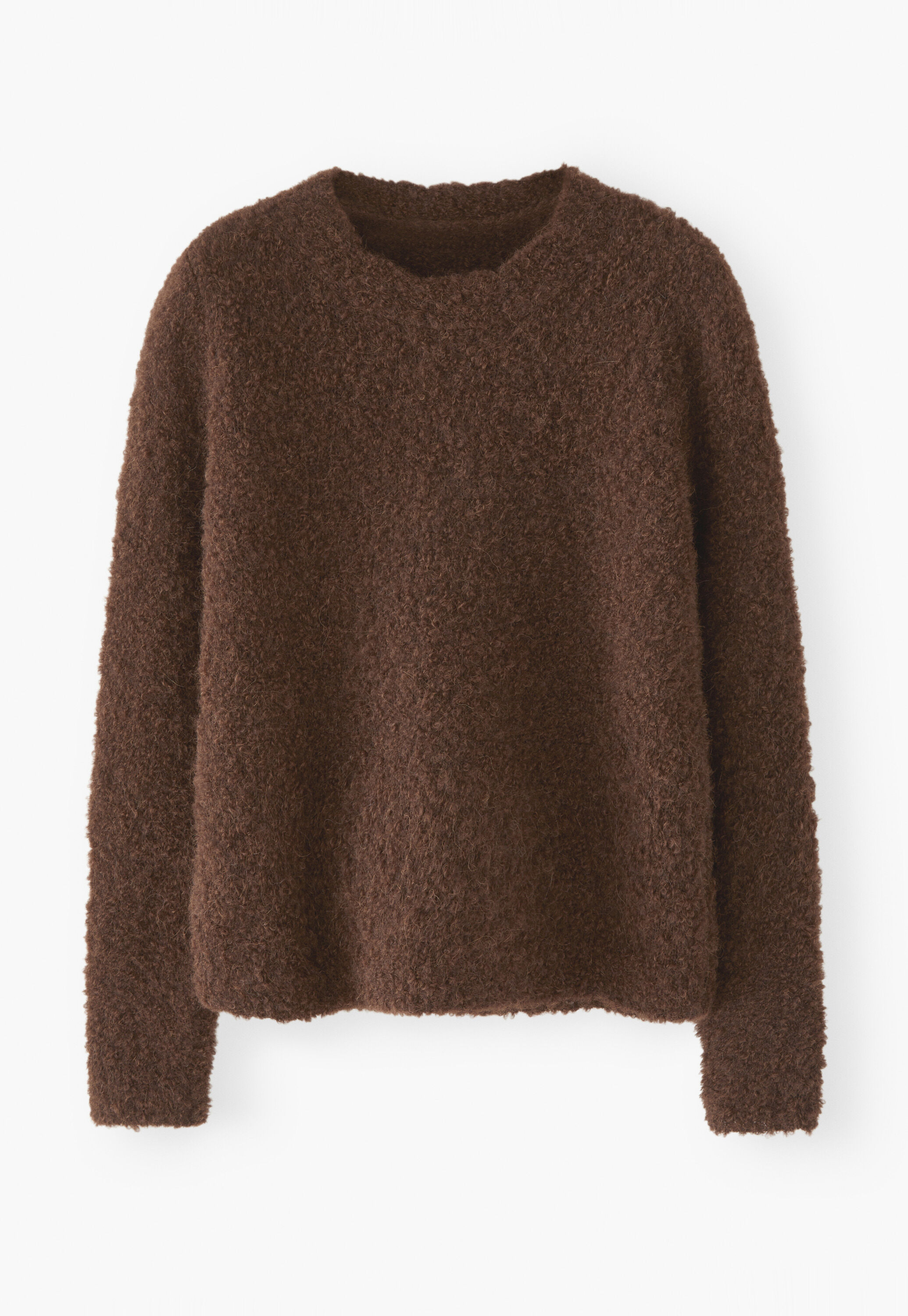 Boucl&eacute; round-neck sweater
