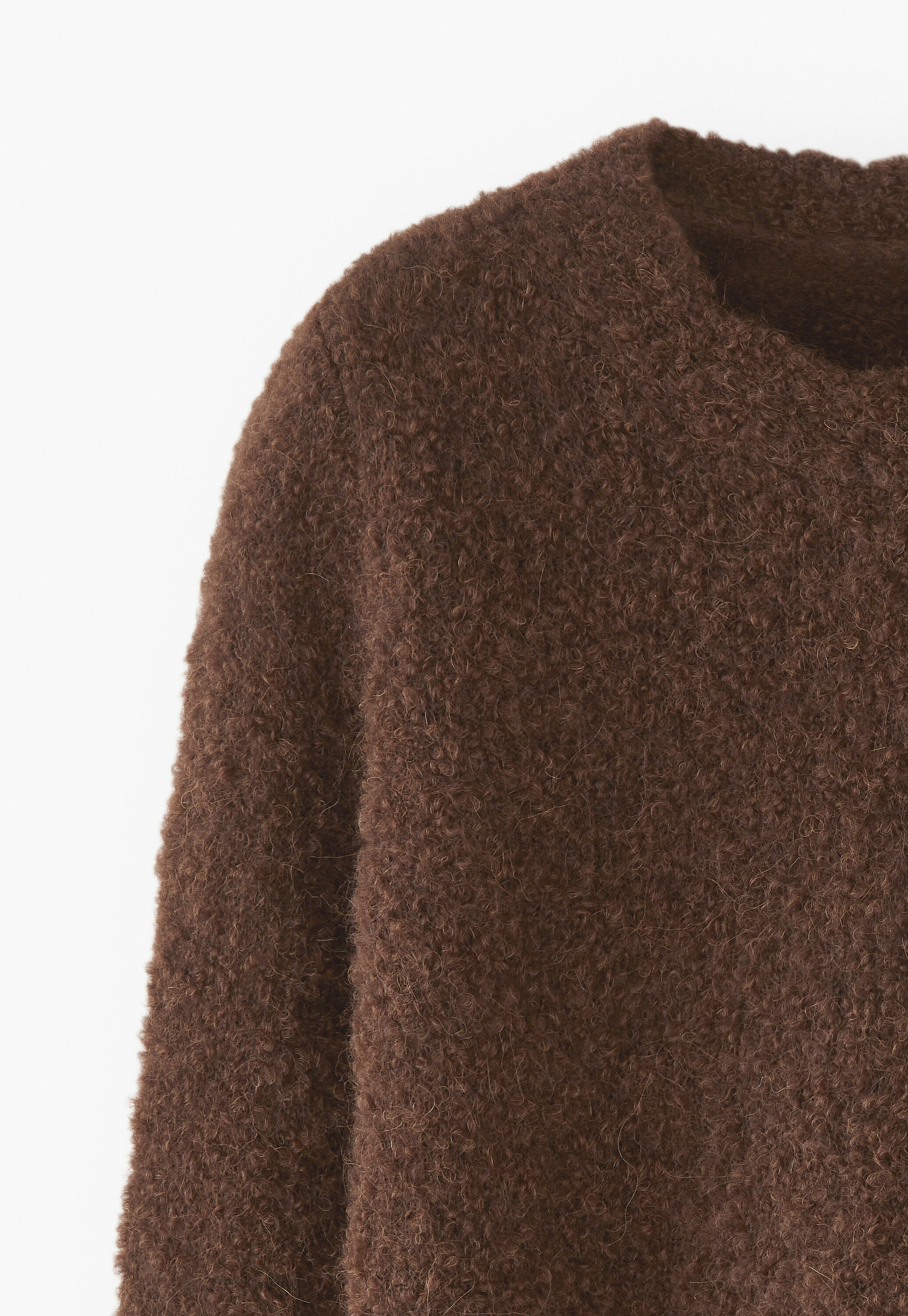 Boucl&eacute; round-neck sweater