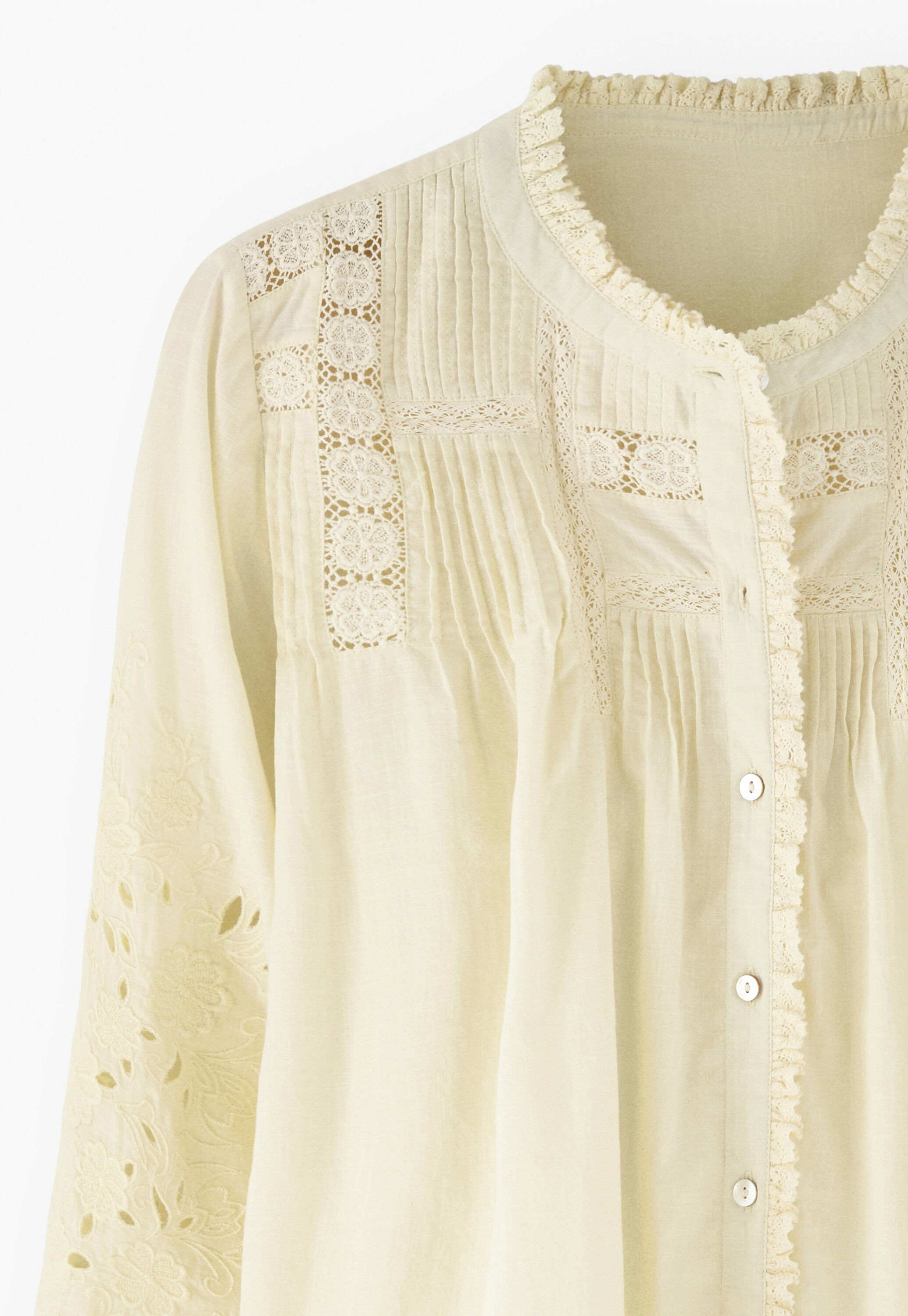 Lace pintuck blouse