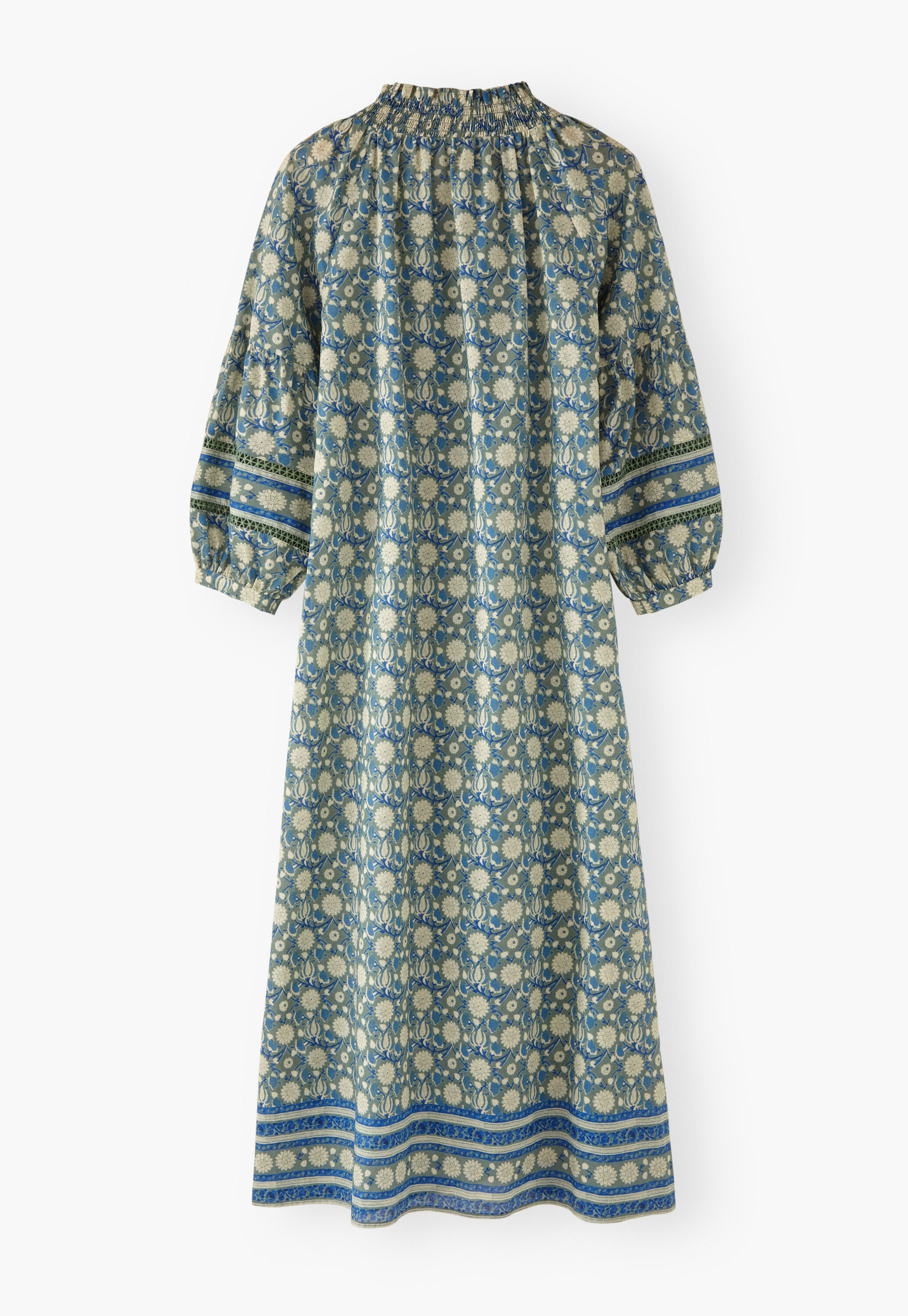Placement-border printed dress